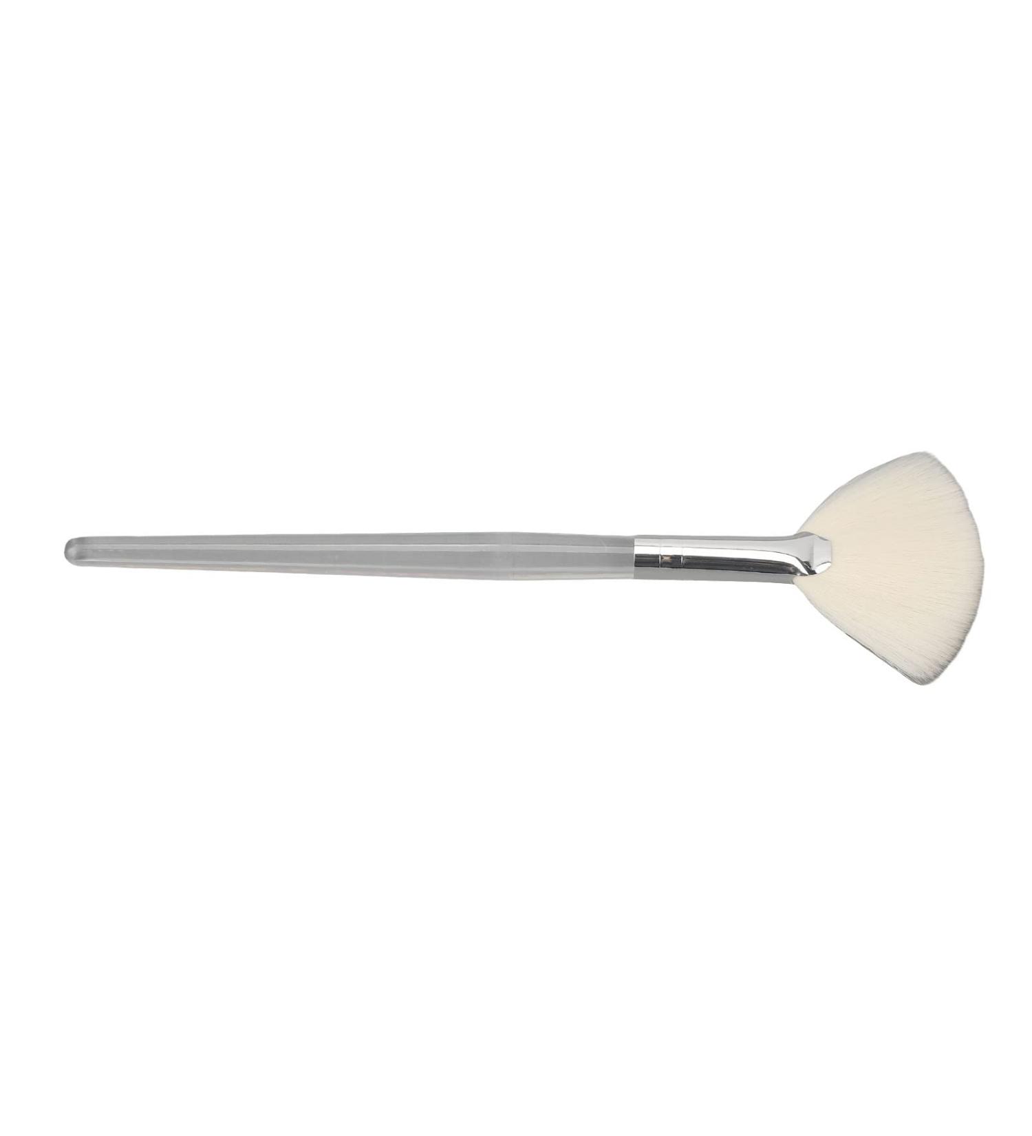 Flat Face Mask Brush - DIY Fan Applicator with Transparent Handle for Powder Masks | Soft Foam Stirring Tool for Salons - Buy Online on SooperMarket.com