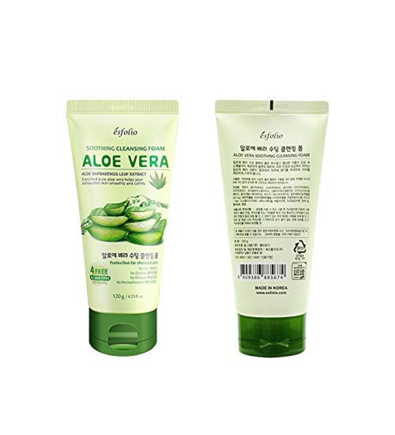 Esfolio Aloe Vera Face Washing Cream - 120g | Moisturizing & Deep Cleansing Foam - Buy Online on SooperMarket.com