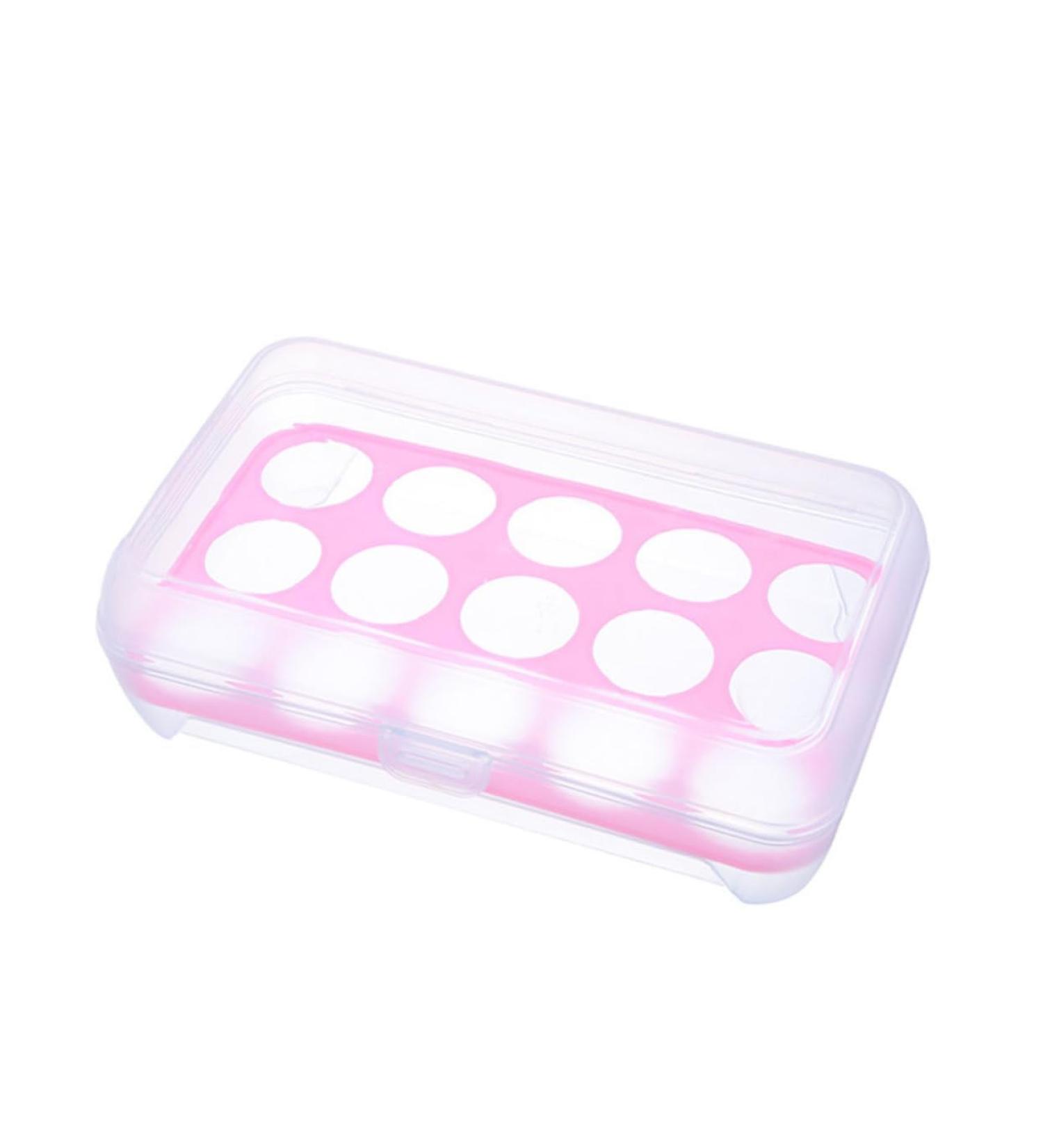 Gadpiparty Anti Collision Egg 15 Eggs Egg Rack for Fridge Egg Holder Bin Egg Holder for Refrigerator Container Egg Tray Household Pink medium - Buy Online on SooperMarket.com