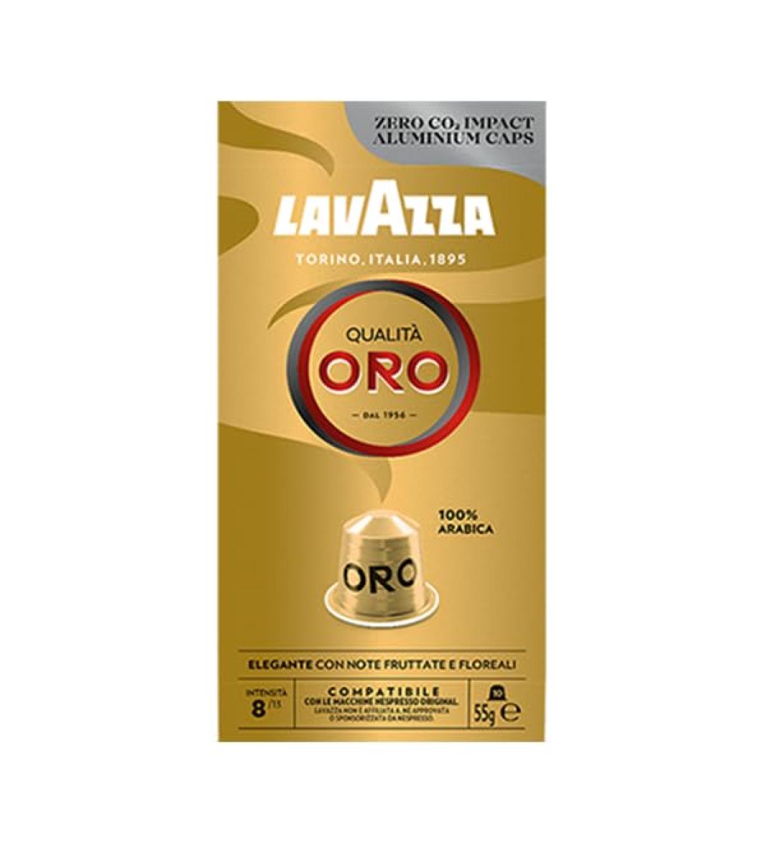 Nespresso Compatible Lavazza Qualita Oro 10 Coffee Capsules (2) Gold 10 Count (Pack of 1) 10.0 count Pack of 1