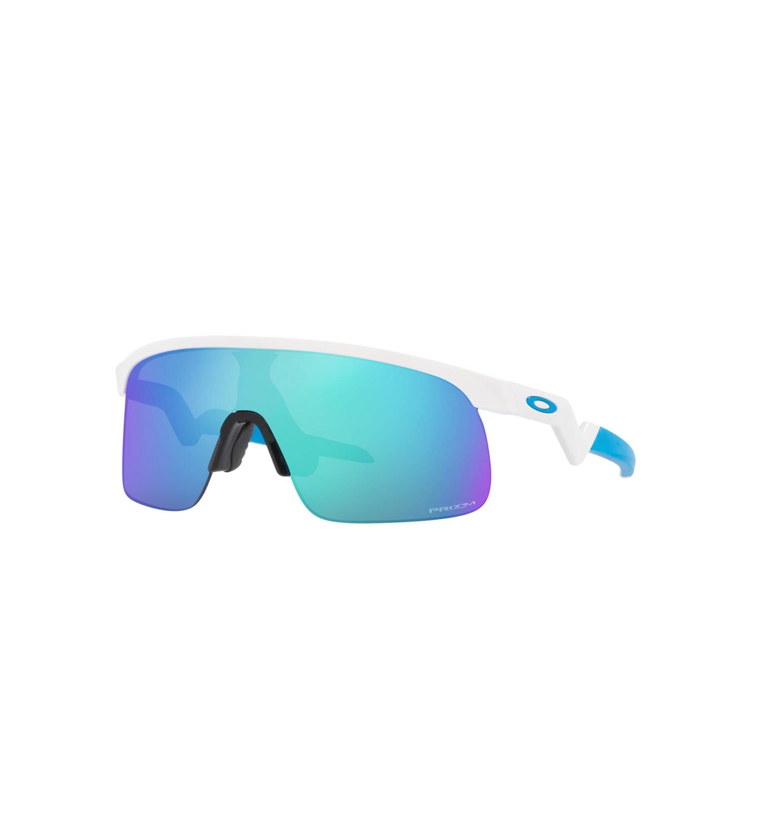 Oakley Oj9010 Resistor Rectangular Sunglasses | Polished White/Prizm Sapphire | 20 mm - Buy Online on SooperMarket.com