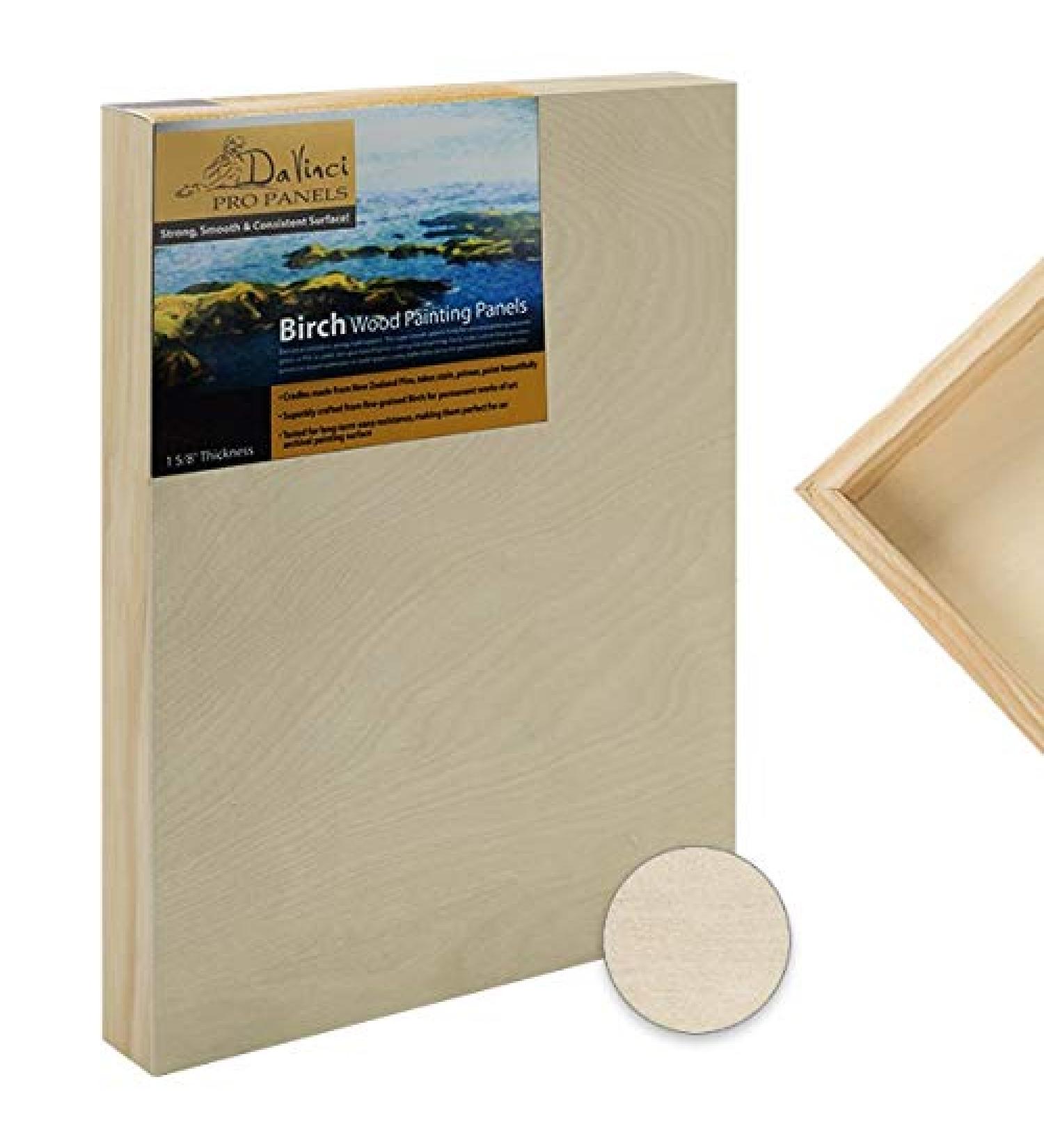 Davinci Pro Birch Wood Painting Panel - 18x24 - 4-Pack of Professional Fine Grained Wood Panels for Painting - Ideal for Students, Classrooms, Studios, Acrylics & More - Buy Online on SooperMarket.com