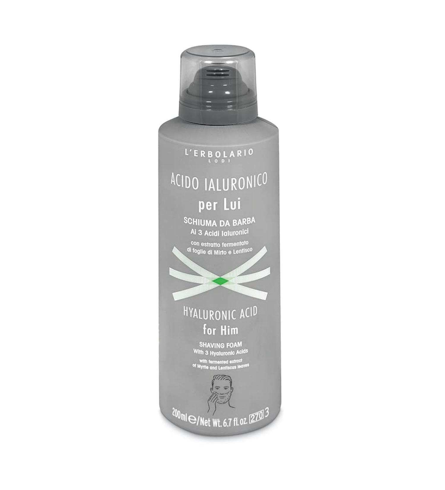 LErbolario Hyaluronic Acid Shaving Foam for Men - 6.7 oz Foam