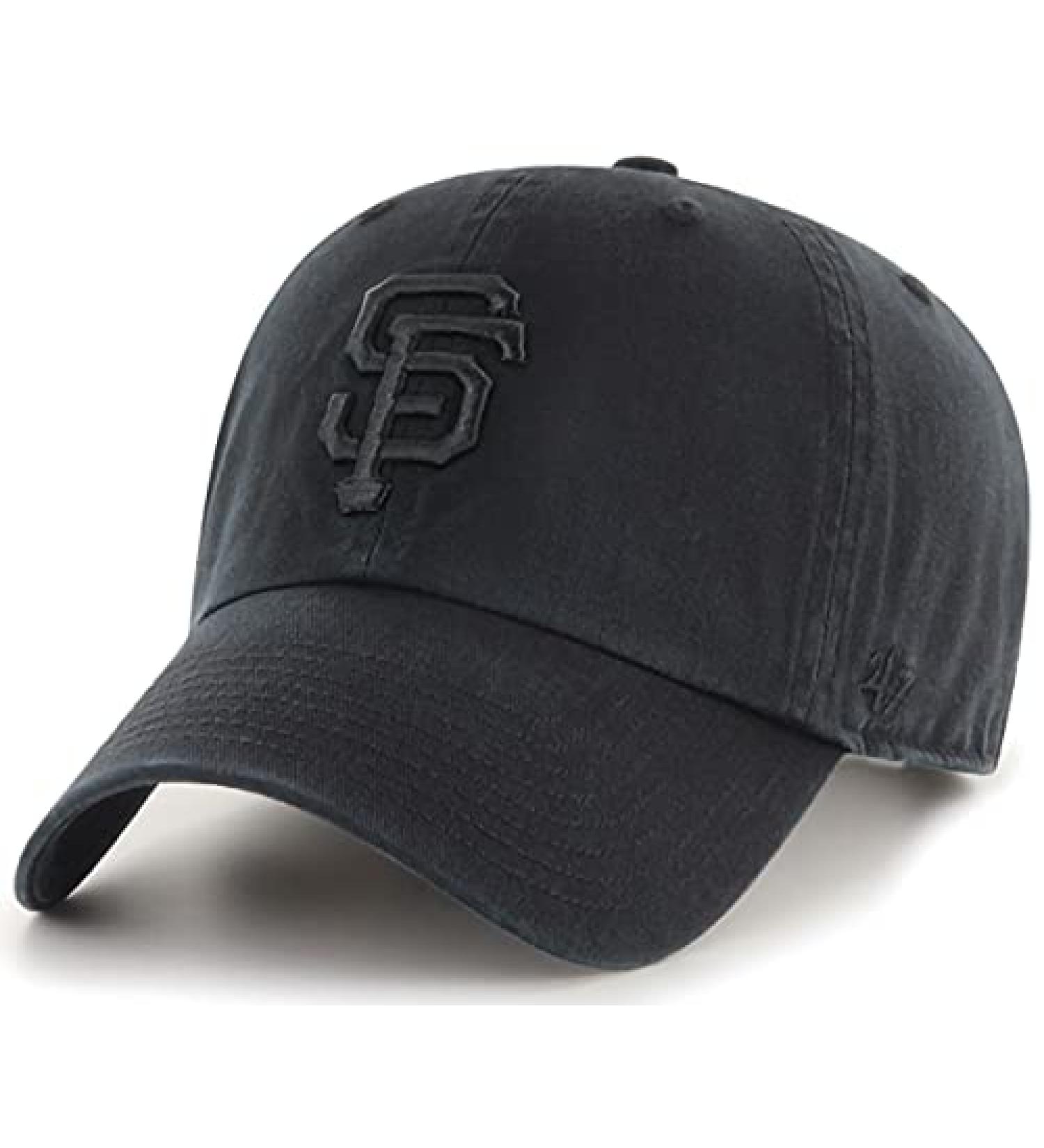 '47 MLB Black/Black Clean Up Adjustable Hat Cap, Adult One Size San Francisco Giants Black/Black
