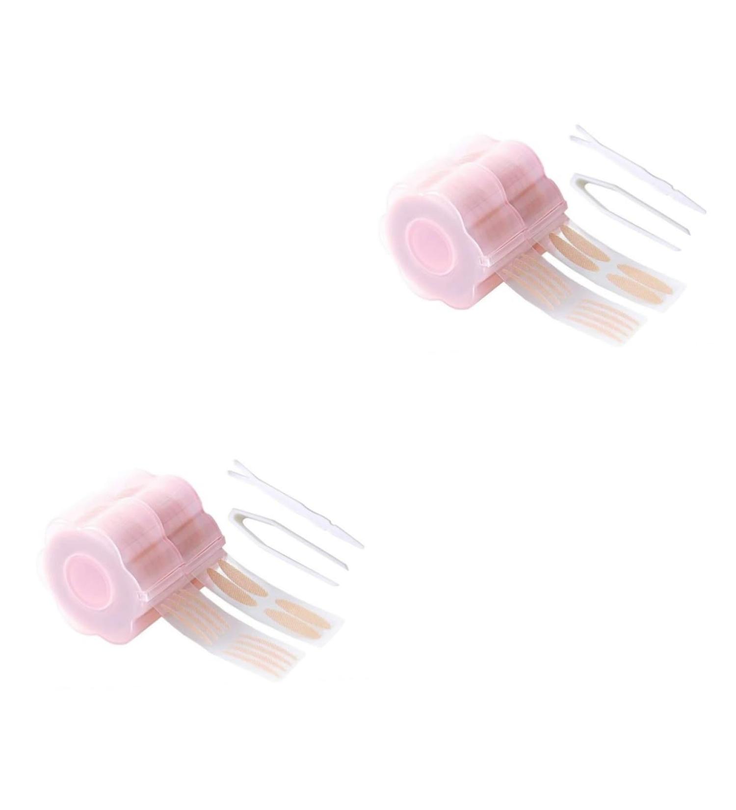 FOMIYES 2 Sets Double Eyelid Sticker Lace Eyelid Stickers Eye Beauty Tape Double Sided Sticky Tape Invisible Eyelid Strips Clear Tape Double Eyelid Fiber Pink Makeup Tools Beautiful Eyes - Buy Online on SooperMarket.com