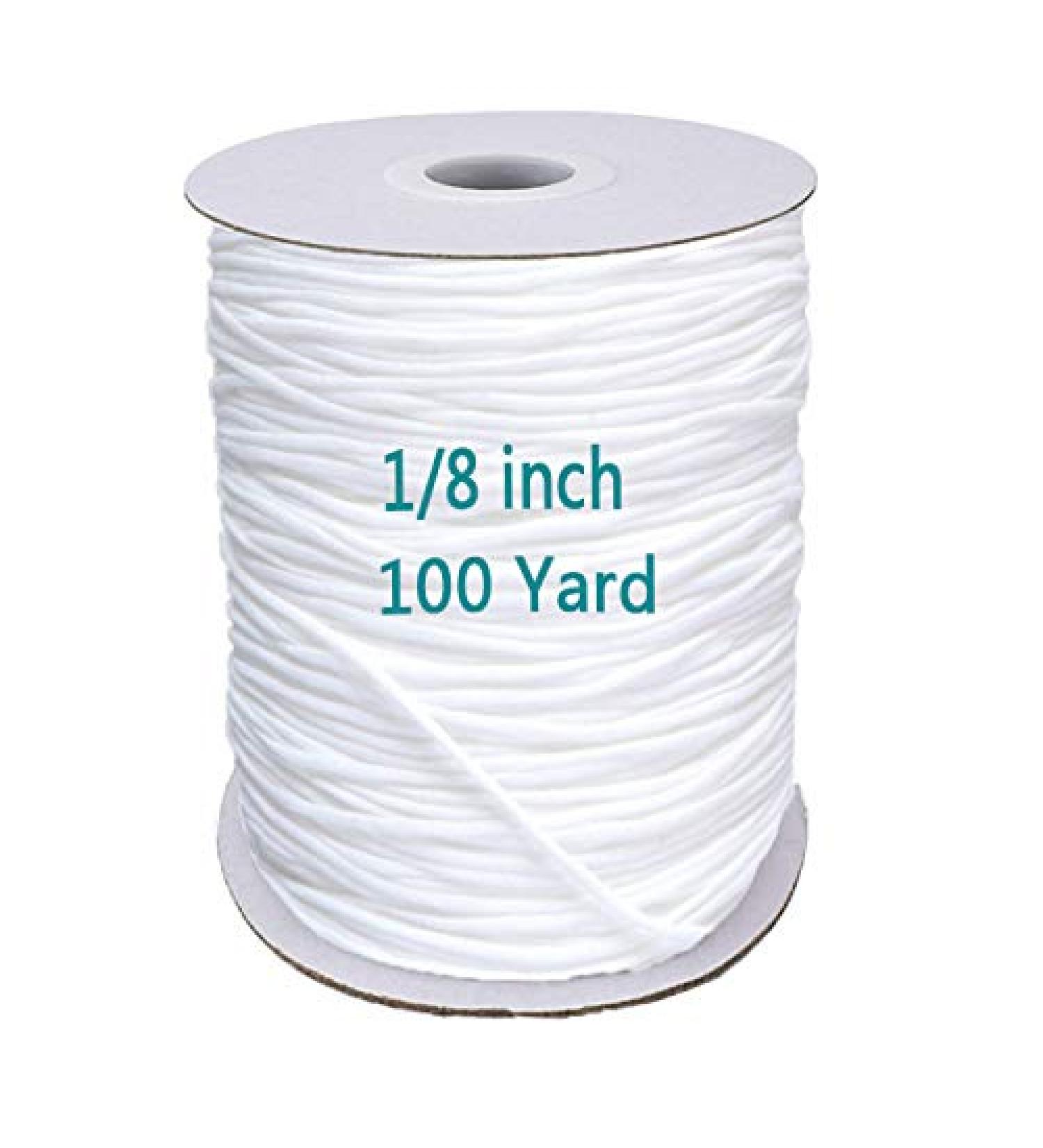 1/8 Inch Elastic Bands for Sewing - White Elastic Cord 100 Yards - Buy Online on SooperMarket.com