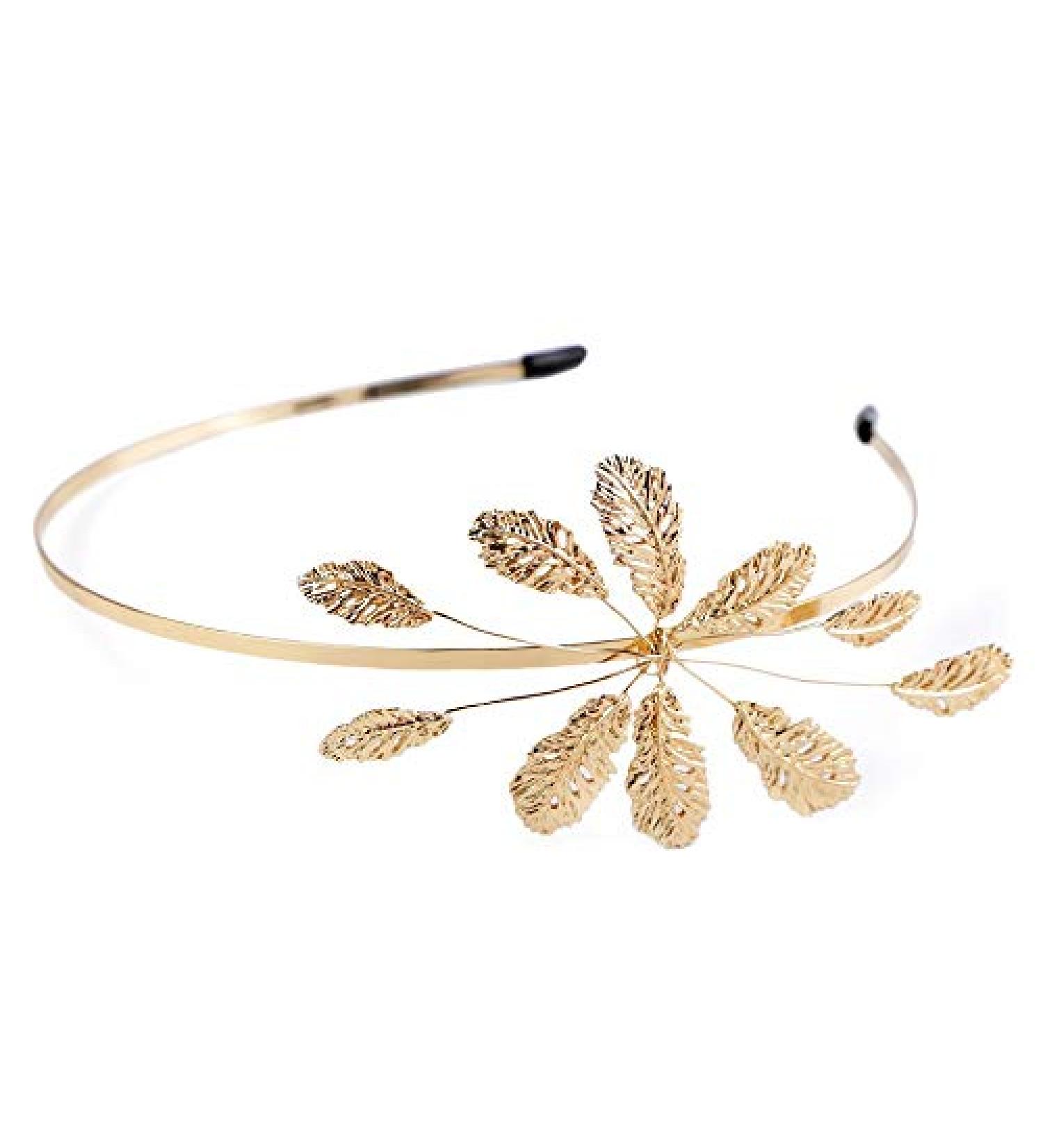 Festive metal headband with gold leaves *NEW*OVP*
