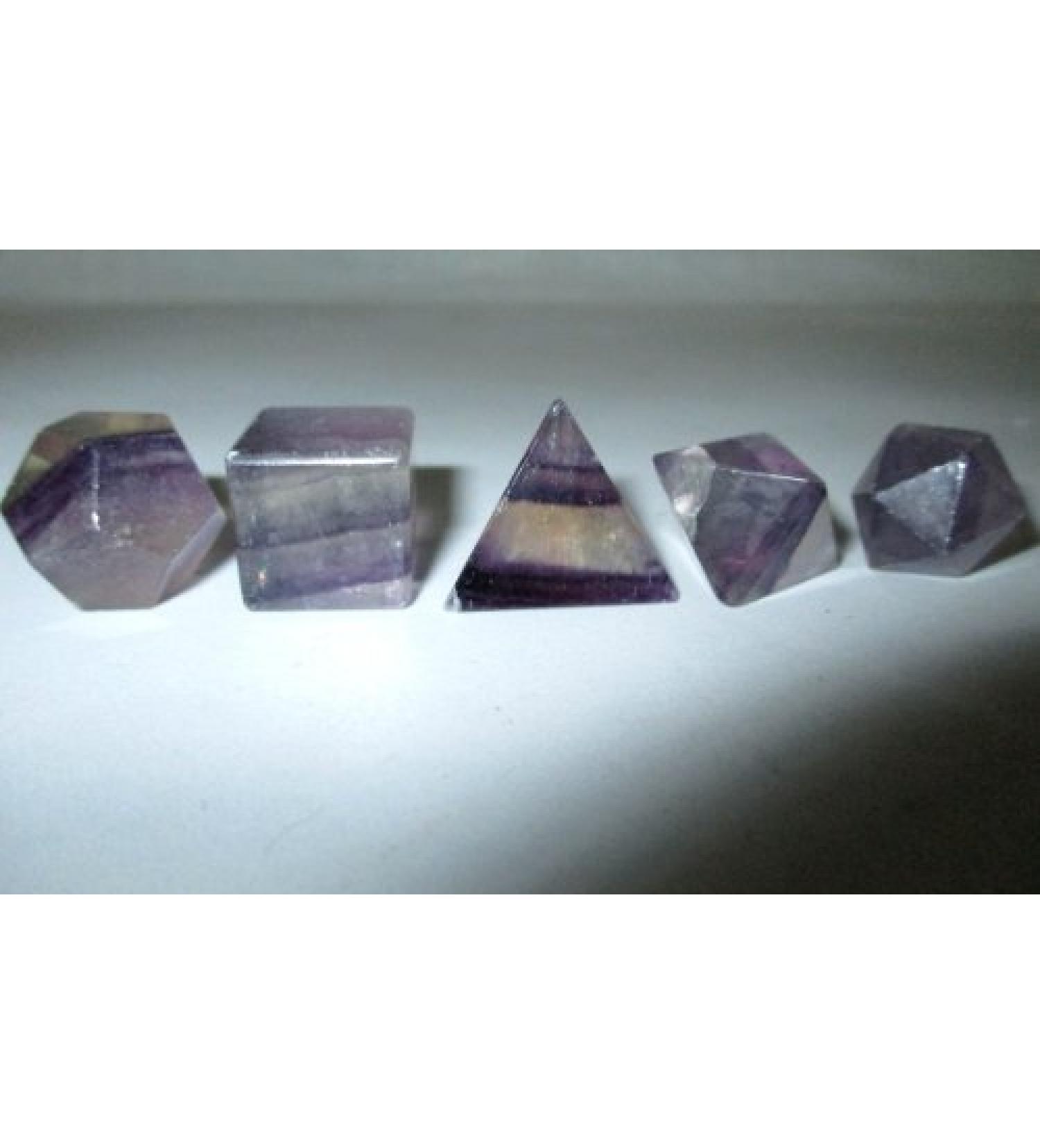 Jet Purple Flourite Sacred Geometry Set - Top Grade Merkaba Star with Velvet Pouch and Free Booklet - Crystal Therapy for Chakra Balancing and Healing - Buy Online on SooperMarket.com