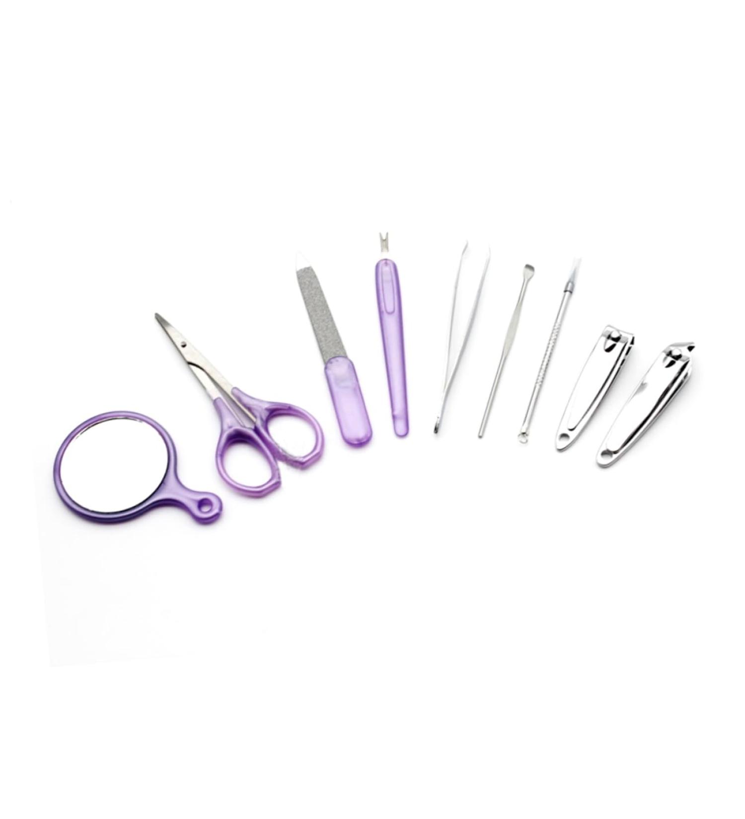 FOMIYES Nail Trimmer Nail Painting Kit Nail Manicure Kit Beauty Kit Nail Art Kit 8 in 1 Nail File Nail Clipper Kit Toe 9 in 1 Nail File Nail Clippers Set Major Beauty Tools Purple medium Purple - Buy Online on SooperMarket.com