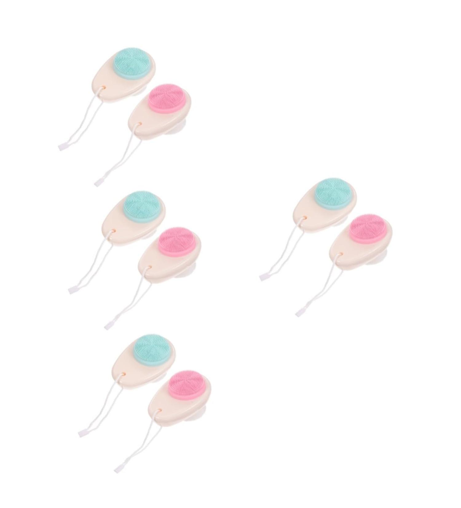 FRCOLOR Pack of 8 Double-Sided Facial Cleansing Brush Face Scrub Scrubber Silicone Facial Cleanser Handle Facial Brush Bathroom Accessories Painted - Buy Online on SooperMarket.com