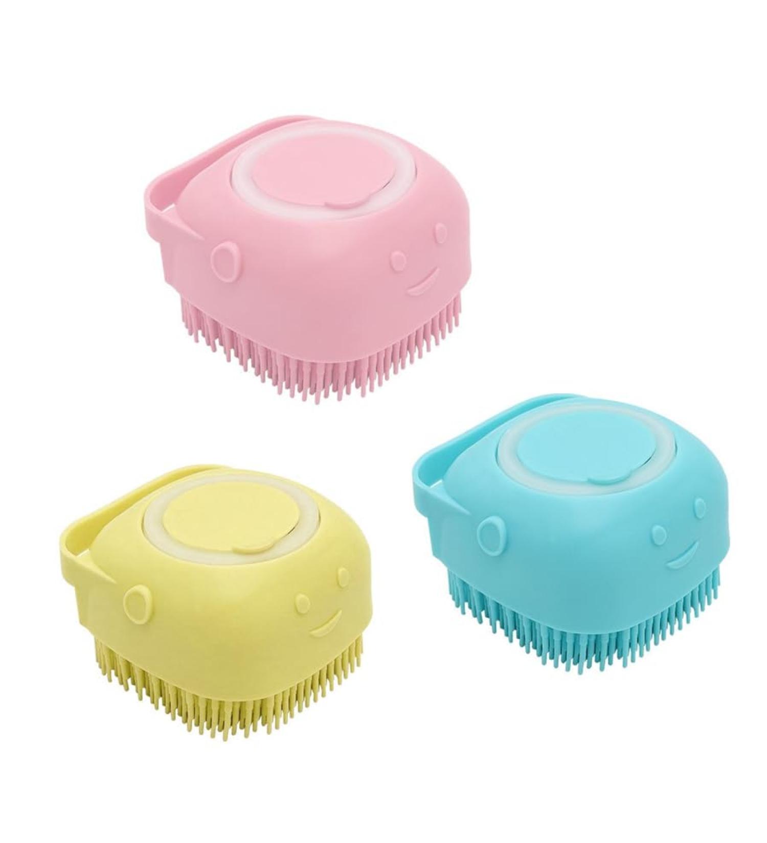 Youery 3-Piece Silicone Pet Bathing Brush Set for Dogs & Cats - Massage Shower Gel Handle Ideal for Grooming & Spa - Buy Online on SooperMarket.com