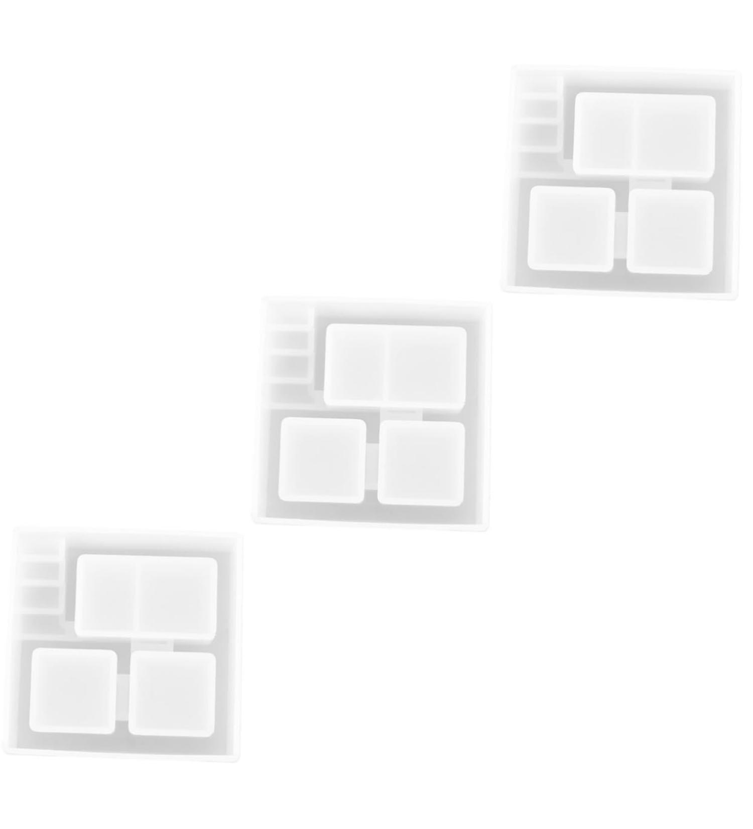 Operitacx 3pcs Box Pot Mold Silicone Molds Gypsum Resin Pot Pot Making Mold Epoxy Resin Crystal Whitex3pcs 10.6X10.6X3.3CMx3pcs - Buy Online on SooperMarket.com