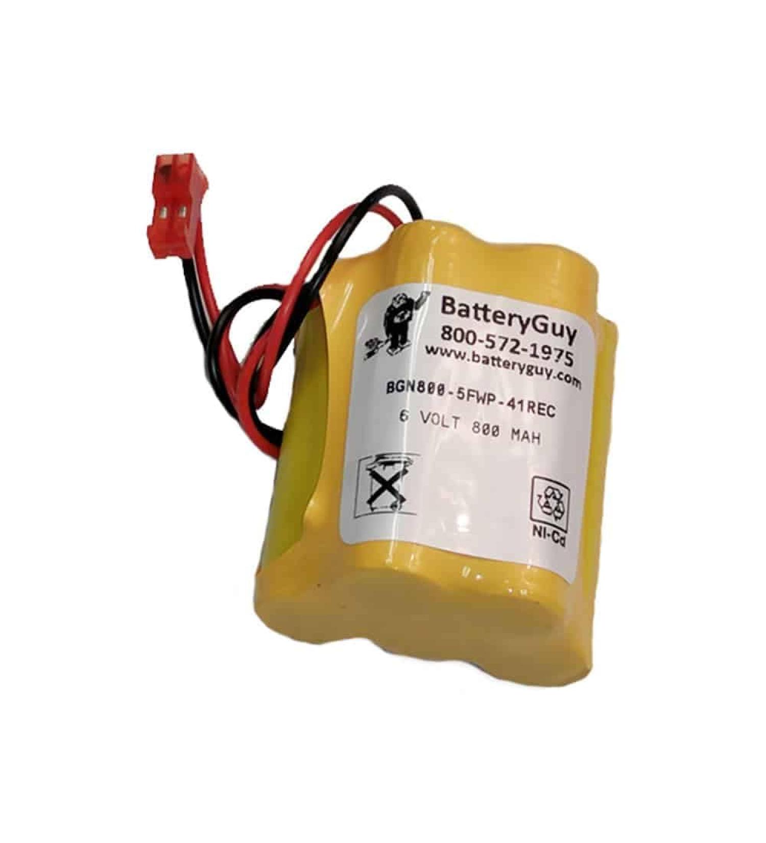 6V 900mAh Nickel Cadmium Battery - BGN800-5FWP-41REC (Rechargeable)