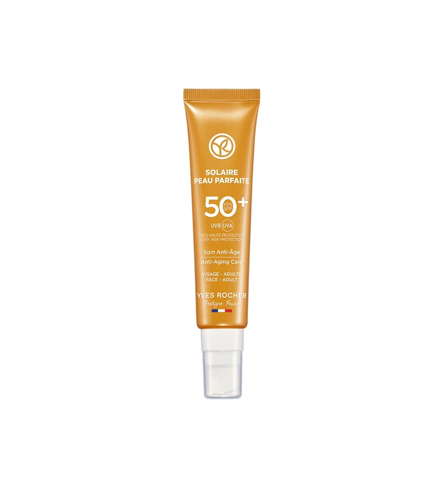 Yves Rocher SOLAIRE PEAU PARFAITE Anti-Age Care Cream SPF 50 - 40ml Tube with Dispenser | Premium Anti-Aging Sun Protection Care - Buy Online on SooperMarket.com