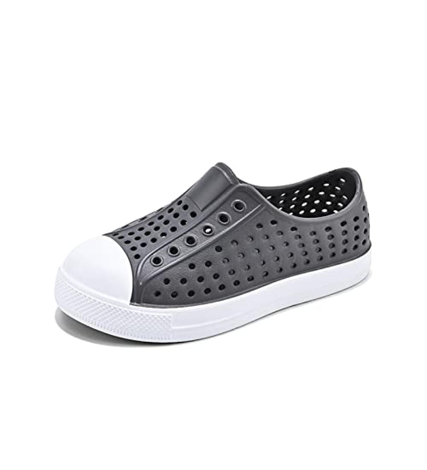 QLZ Kids Water Shoes - Slip-on Anti-Slip Beach Sandals for Boys & Girls - Lightweight & Quick Dry - Grey - Sizes Toddler to Big Kid - Buy Online on SooperMarket.com