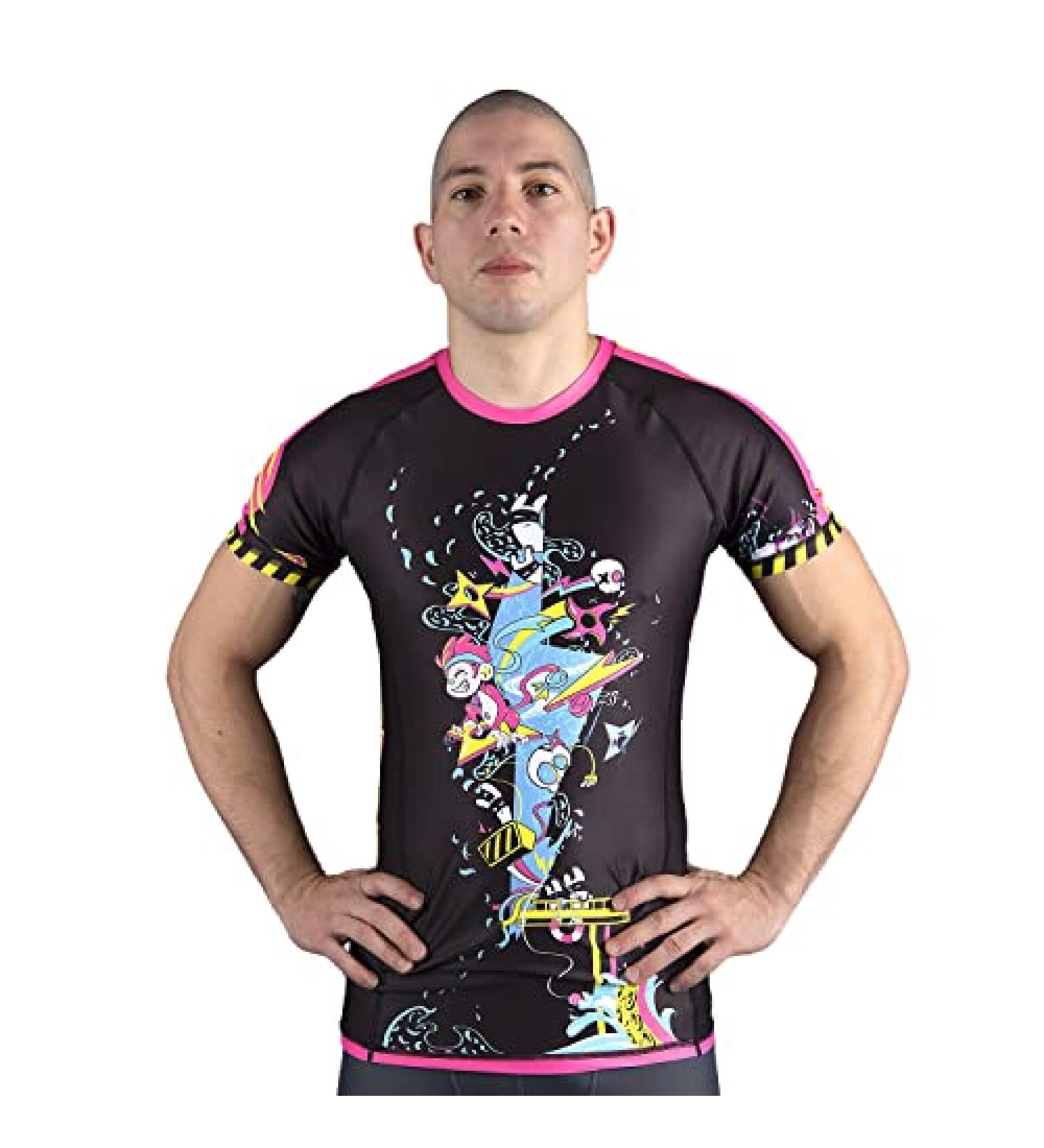 Sanabul Ronin Short Sleeve Compression Rash Guard - Combat Factory Black/Pink, Medium - Buy Online on SooperMarket.com
