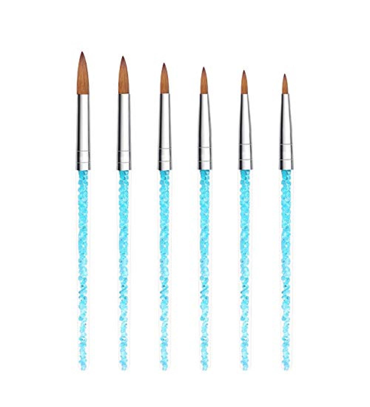 Desikixudy Brushes Crystal Nail Crystal Carving Pen Blue Transparent Crystal Pen with Diamonds 6 Sets Foil Nail Art - Buy Online on SooperMarket.com