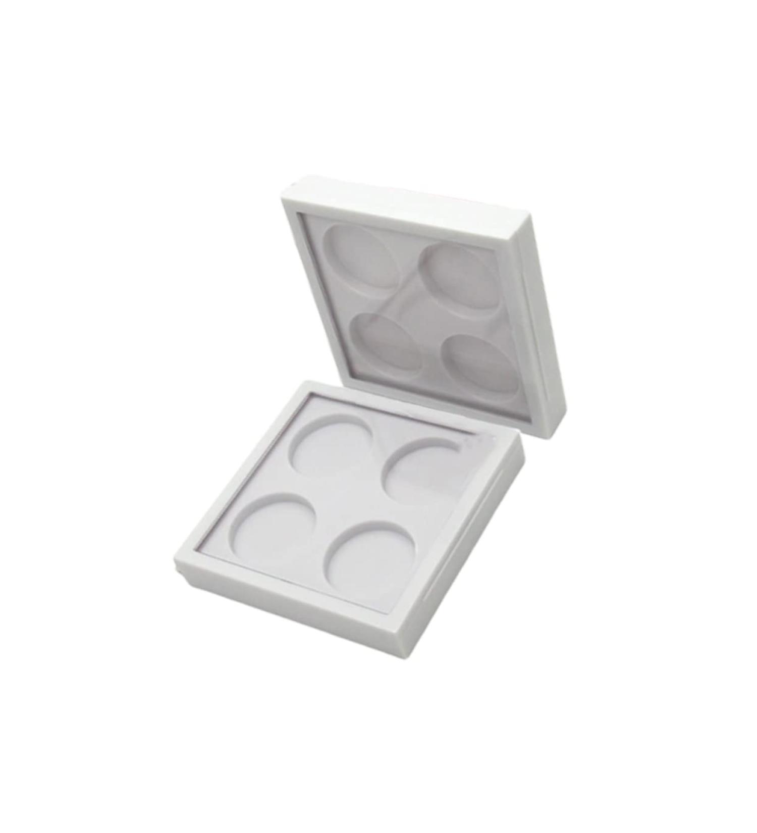 FOYTOKI 2pcs 4 Eyeshadow Palette Empty Eyeshadow Case Empty Lipstick Aluminum Tin Jars Eyeshadow Pan White - Buy Online on SooperMarket.com