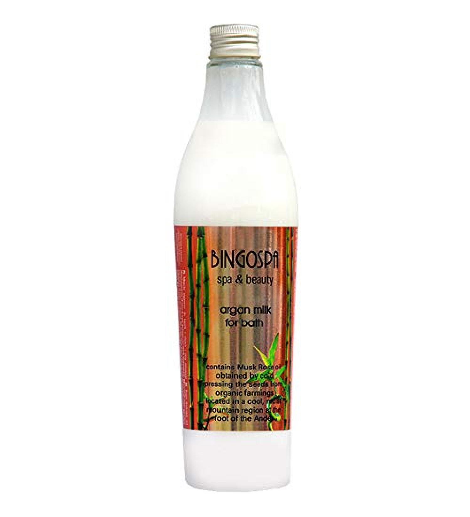 BINGOSPA spa&beauty Argan bath milk with musk rose oil for skin nourishment skin moisture anti-aging - 400ml