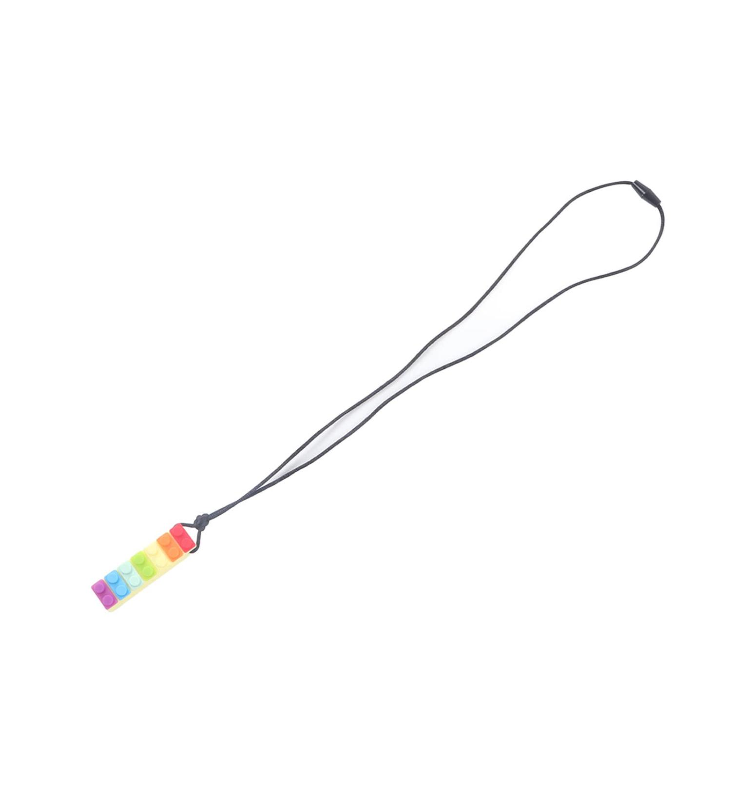 Baby Teether Necklace - Colorful Gum Massage Silicone Sensory Chew Pendant for Girls in Yellow - Buy Online on SooperMarket.com