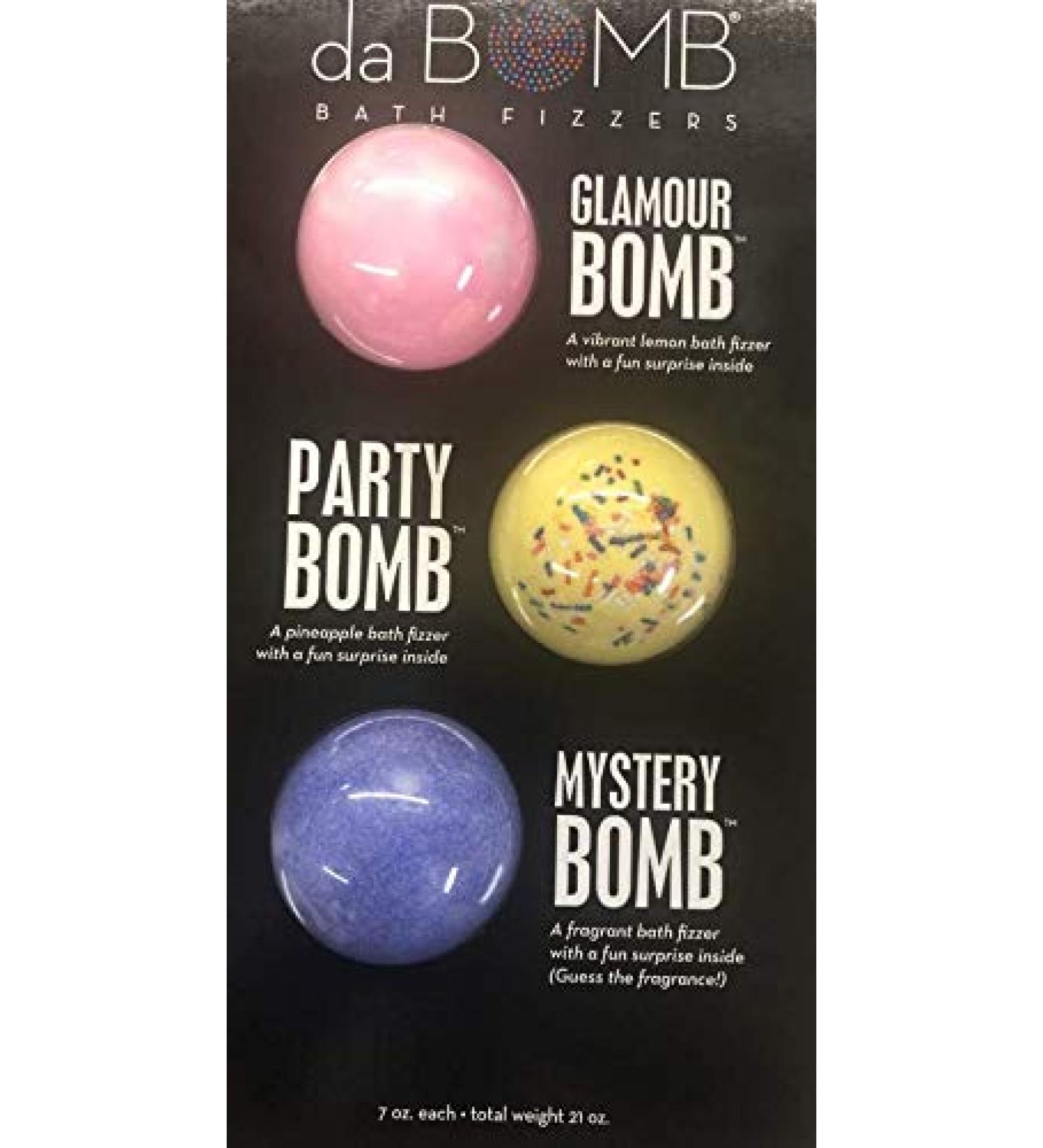 da BOMB Bath Fizzers 3 Pack - Glamour, Party, Mystery Bombs with Surprise Inside - 7 oz each - Buy Online on SooperMarket.com