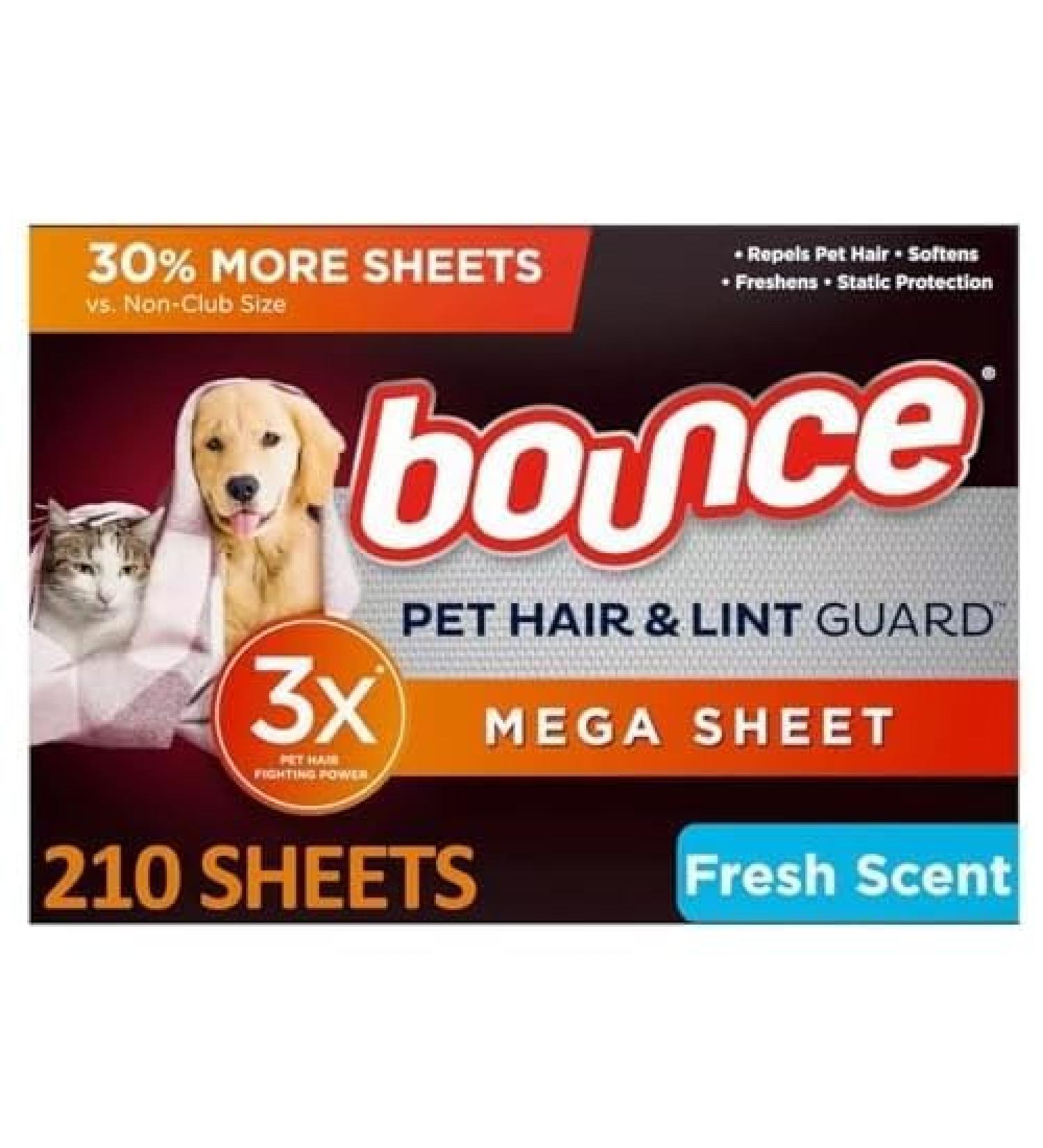 Mega Dryer Sheets Hair & Lint Guard Fresh Scent (210 ct.) - Best Laundry Solution for Pet Hair & Lint | International Shipping Available - Buy Online on SooperMarket.com