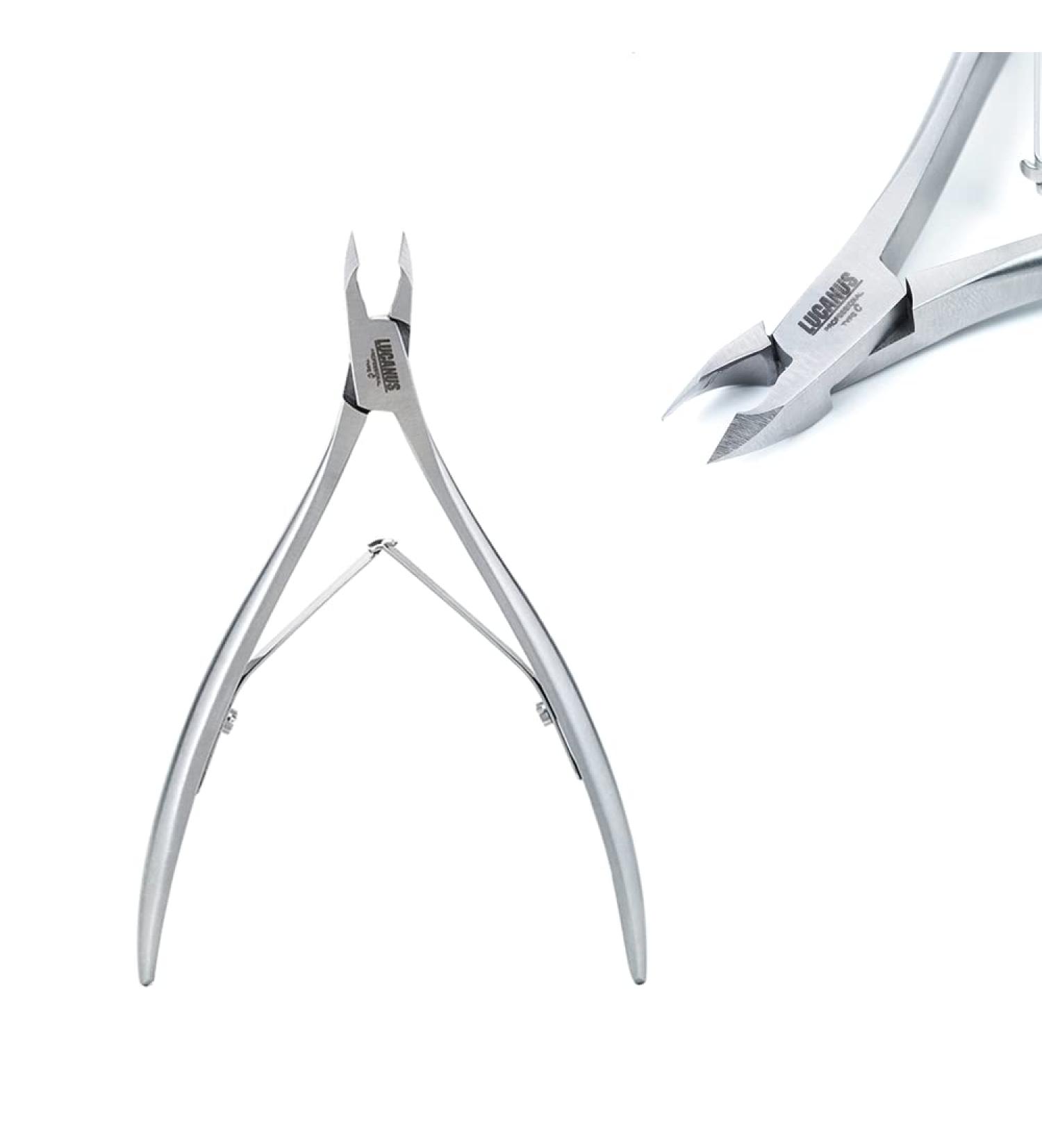 LUCANUS C type Cuticle Cutter Stainless Steel Cuticle Nippers with Hand-Sharpen Blades Cuticle Clippers for Nail Care Pedicure Manicure Nail Tools (Silver) - Buy Online on SooperMarket.com