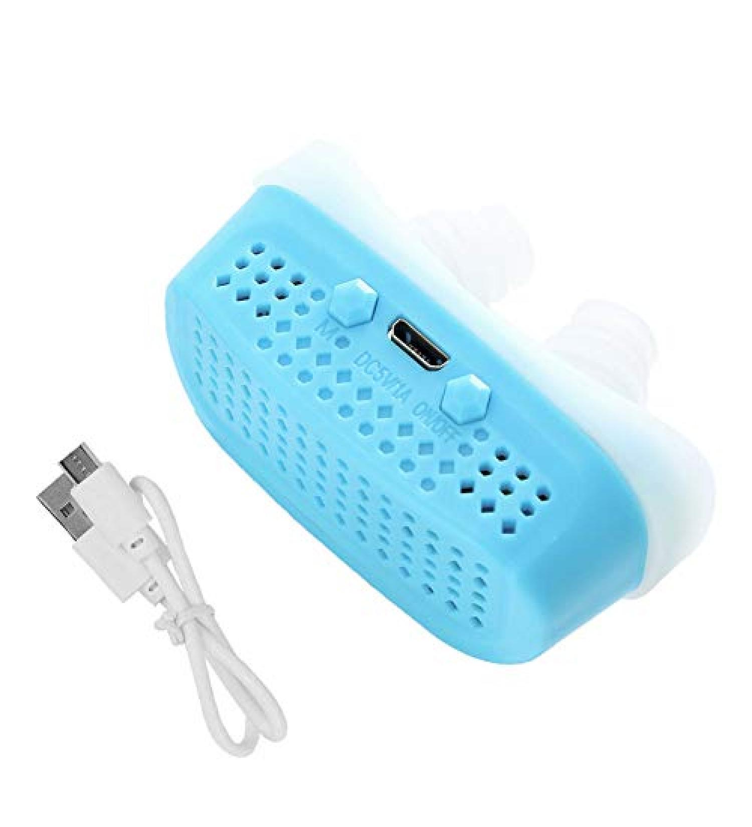 AISHFP Electric Anti-Snore Device | USB Rechargeable Stop-Snoring Device for Comfortable Sleep | Blue - Buy Online on SooperMarket.com