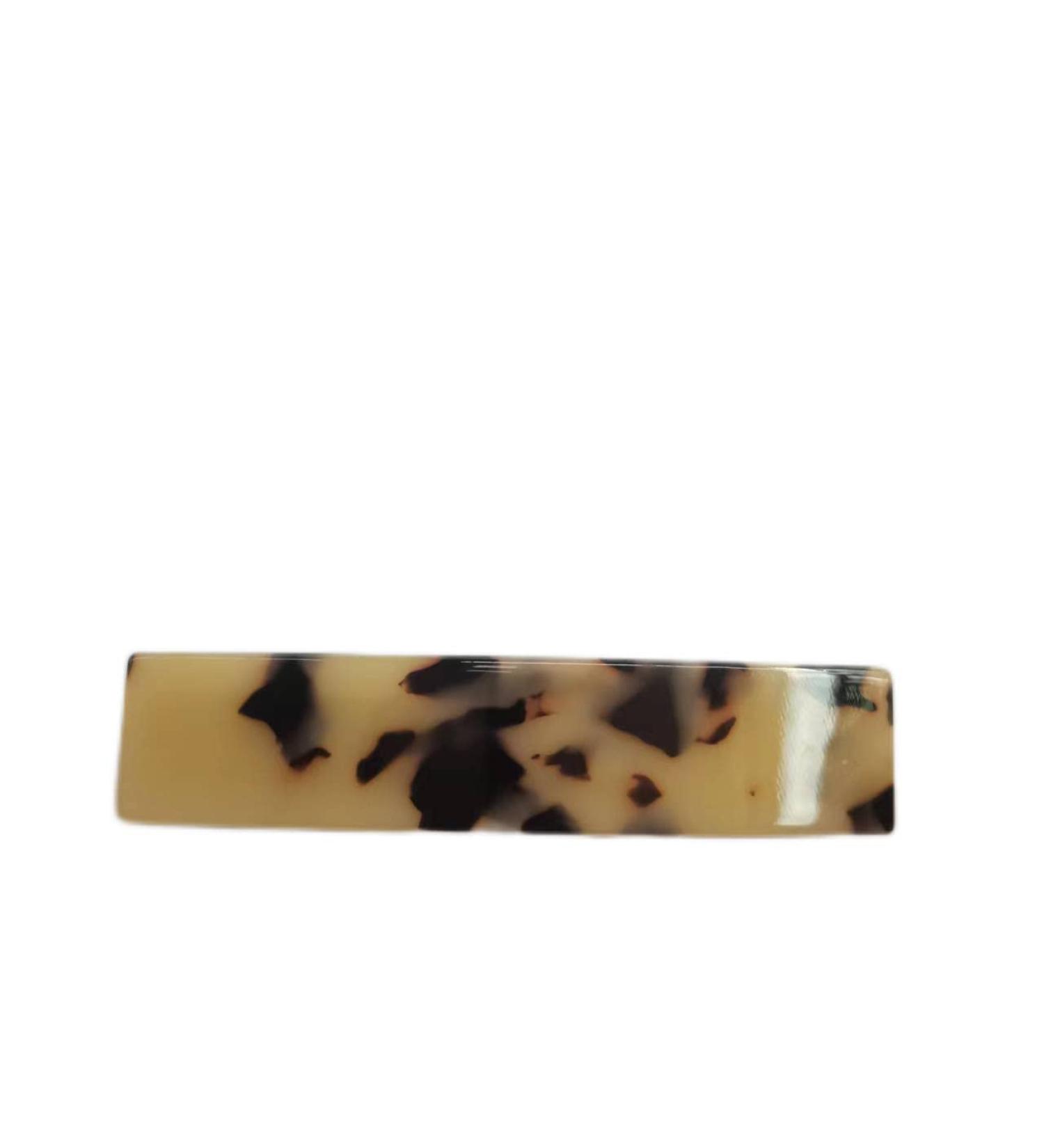 CARAVAN Hand Made Barrette Ivory Tokyo Color 3.5" Of Celluloid Acetate Material