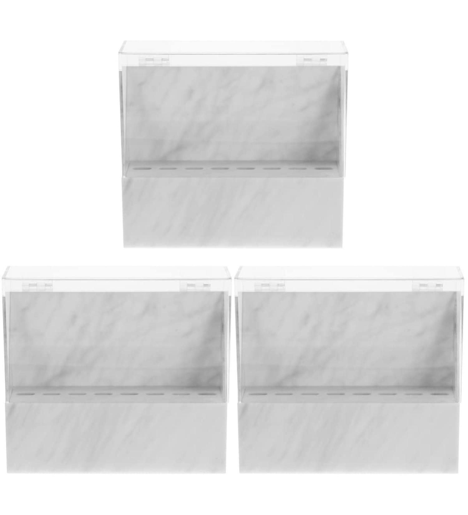 Stahad 3ST 8-Hole Acrylic Tweezer Organizer - White Flip-Top Storage Box for Eyelash Tweezers | International Shipping Available - Buy Online on SooperMarket.com