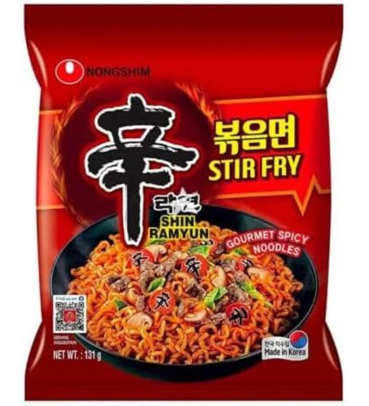 Nong Shim SHIN Ramyun Stir Fry Ramen Gourmet Spicy Noodles Halal 131g x 5 Packs