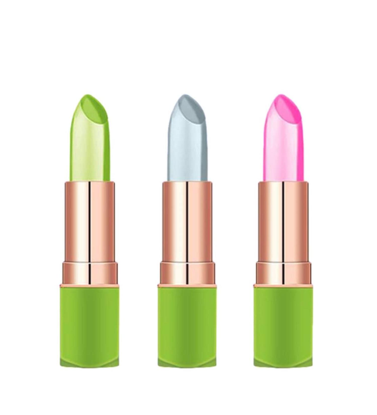 Color Changing Lipstick - 3pcs Aloe Vera Moisturizer Balm | Long Lasting Temp Color Change Lip Gloss - Shop Internationally - Buy Online on SooperMarket.com