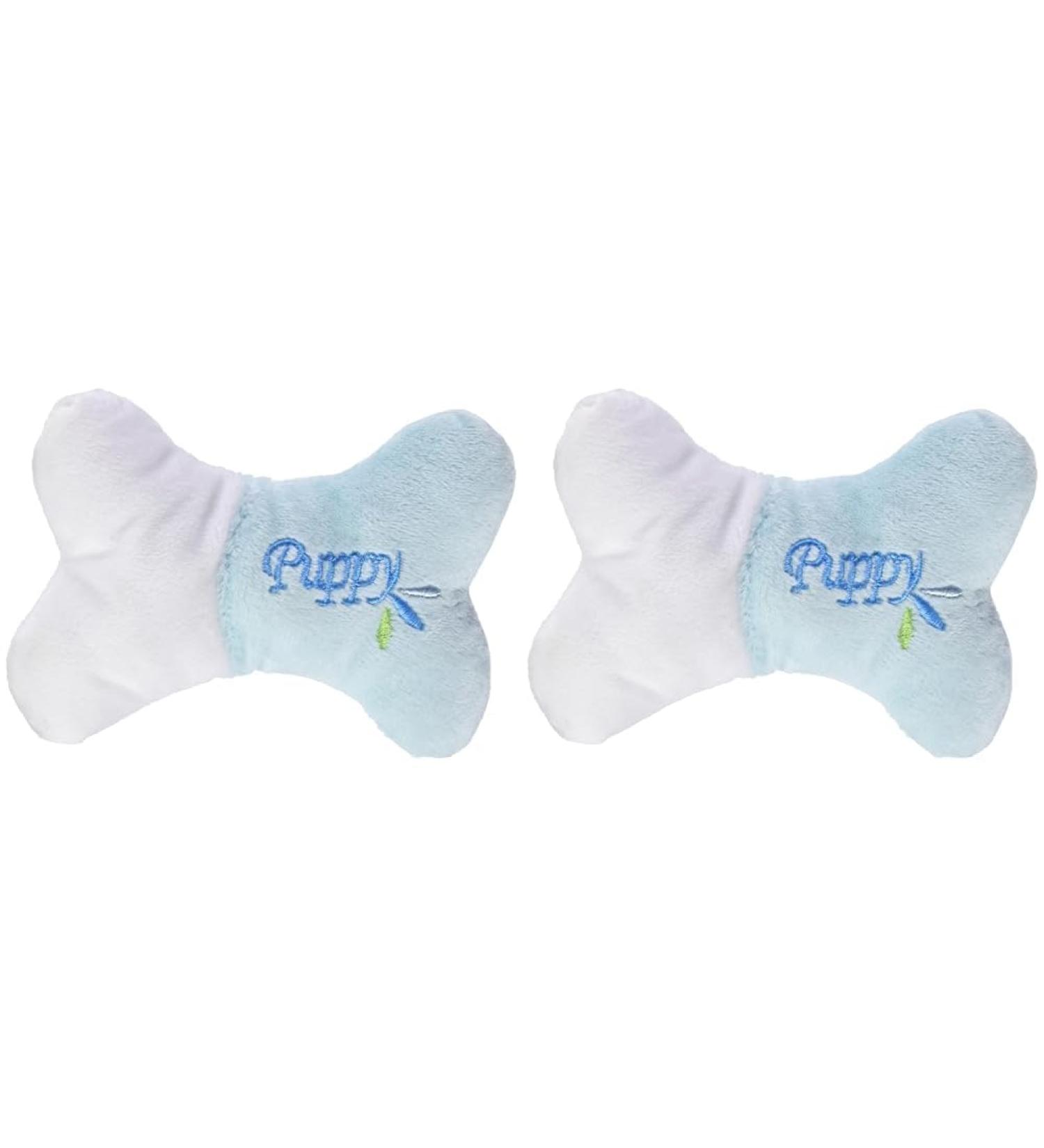 Shop Karlie Pl sch-Welpenfielen Mini Bone - Pack of 2 (13cm x 9cm) - Color Sorted - Perfect for Puppies | International Shipping - Buy Online on SooperMarket.com