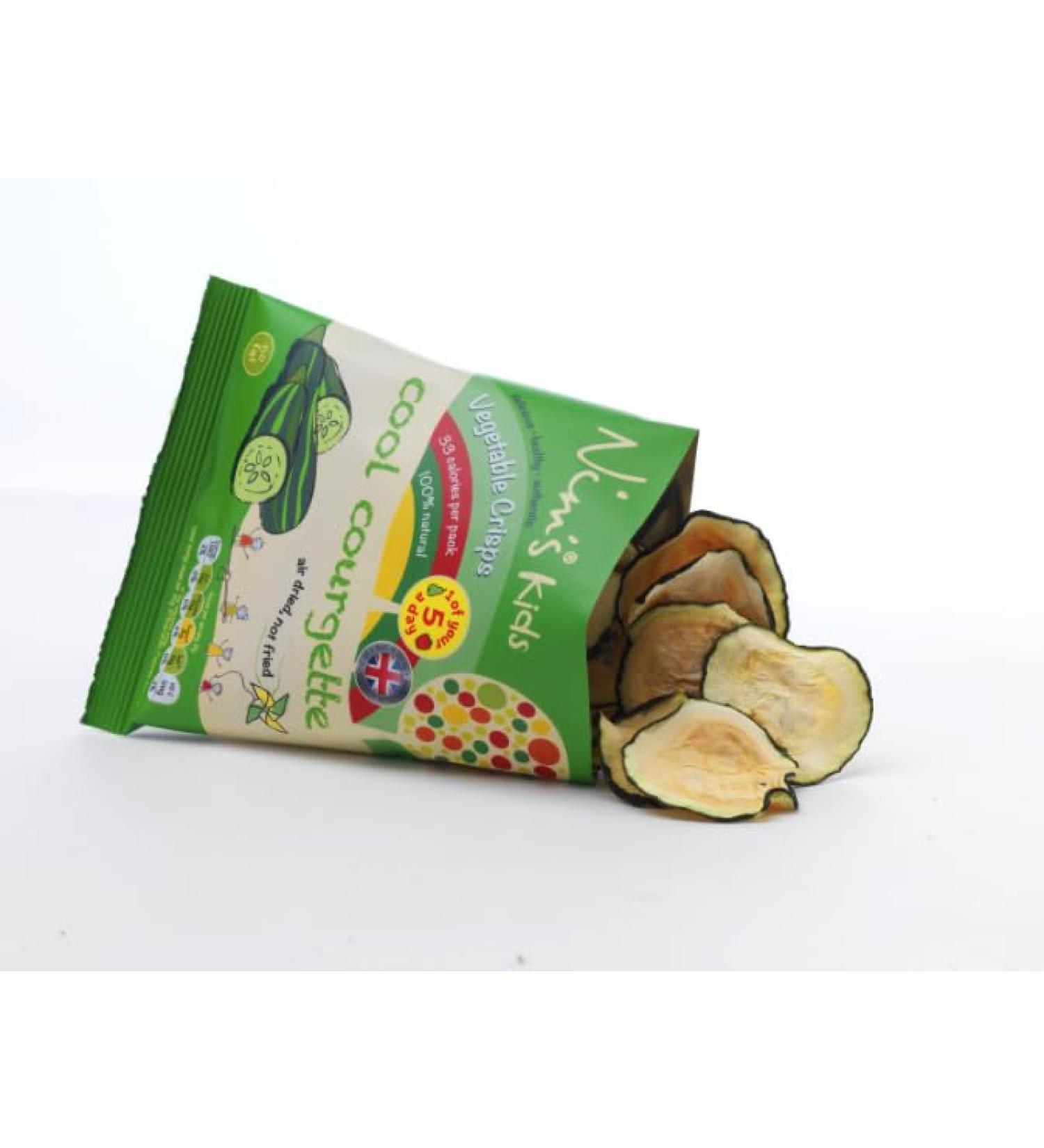 Nim's Kids Air Dried Crisps Vegan Vegetarian Healthy Snack (Courgette Crisps 5 x 16g Pack) - Buy Online on SooperMarket.com