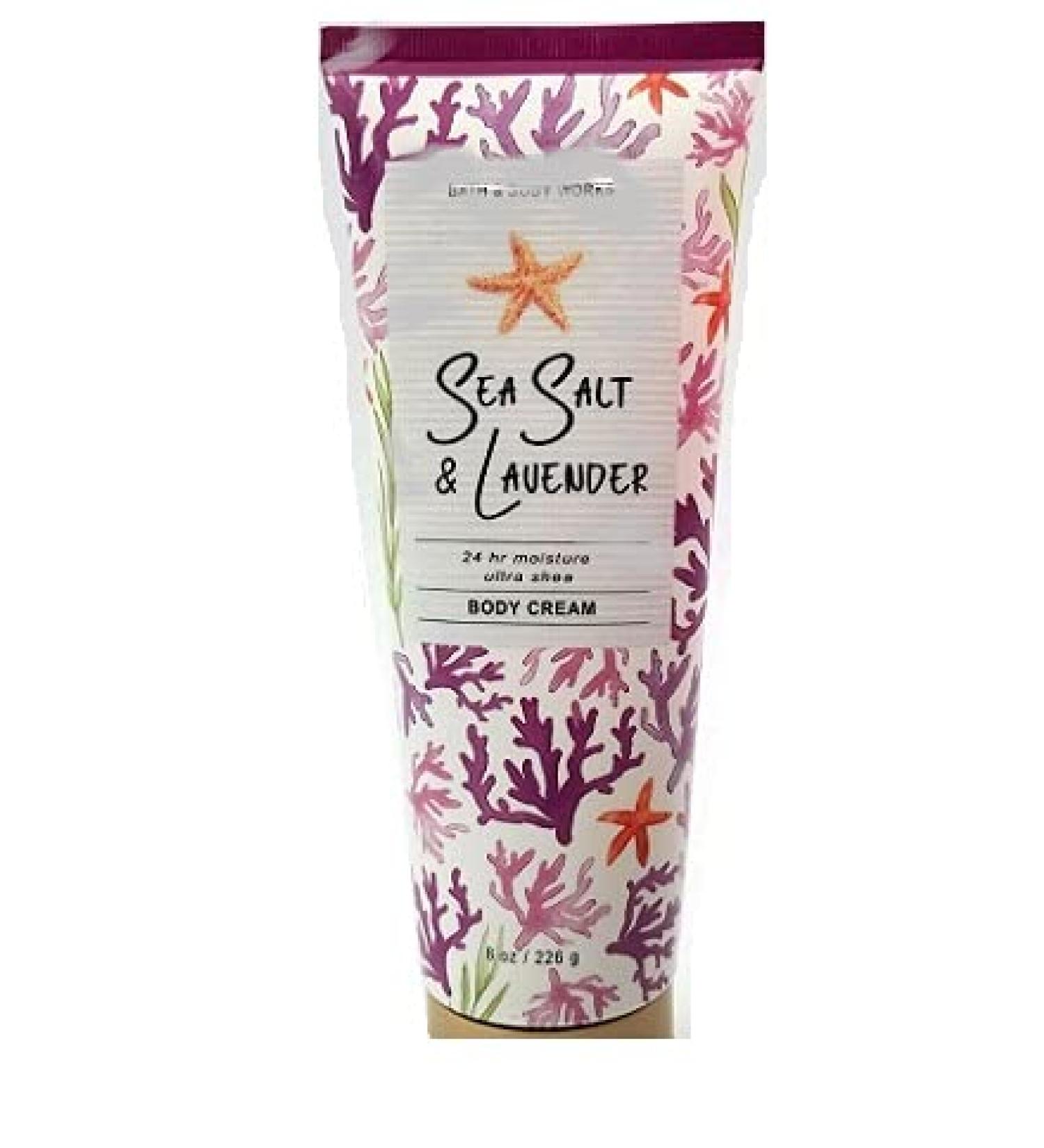 Bath and Body Works Sea Salt and Lavender 24hr Ultra Shea Body Cream 8 Ounce