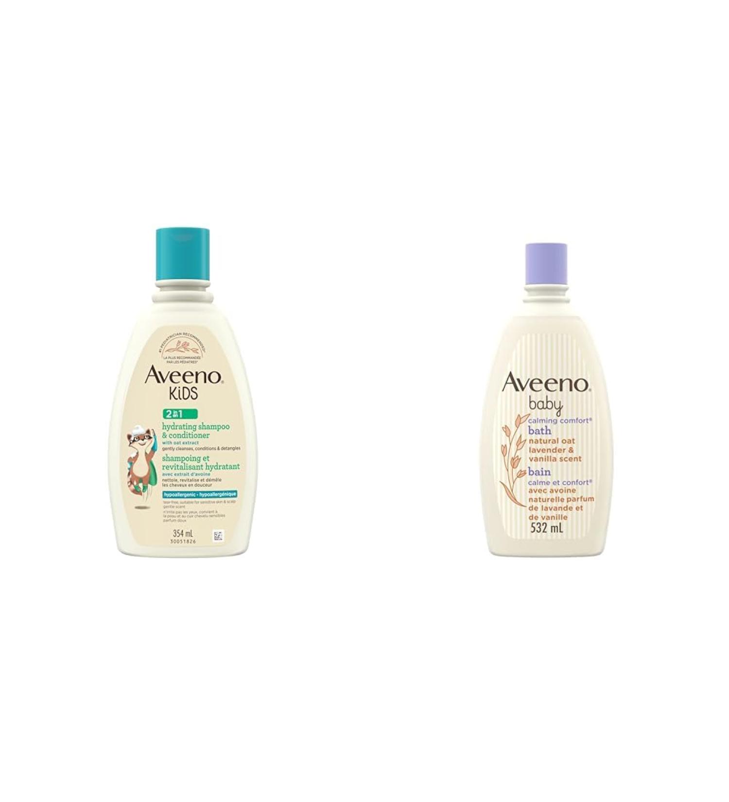 Aveeno Kids 2-in-1 Hydrating Shampoo & Conditioner Oat Extract & Calming Comfort Bath Baby Body Wash Shampoo + Body Wash - Buy Online on SooperMarket.com