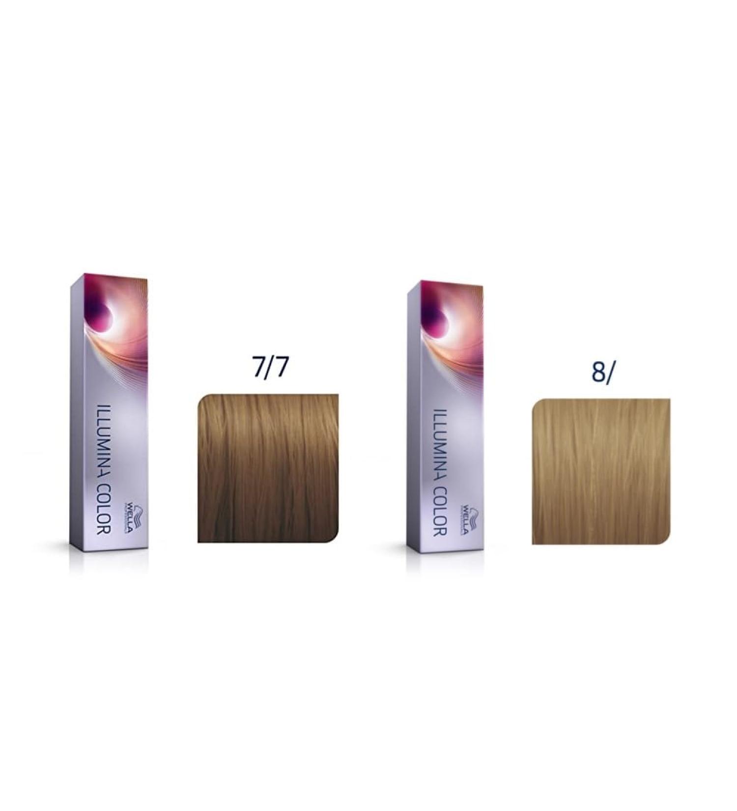 Wella Professionals Illumina Color 7/7 & 8 Hair Dye - Medium Blonde/Brown & Light Blonde - 60ml & 120ml Pack - International Shipping - Buy Online on SooperMarket.com