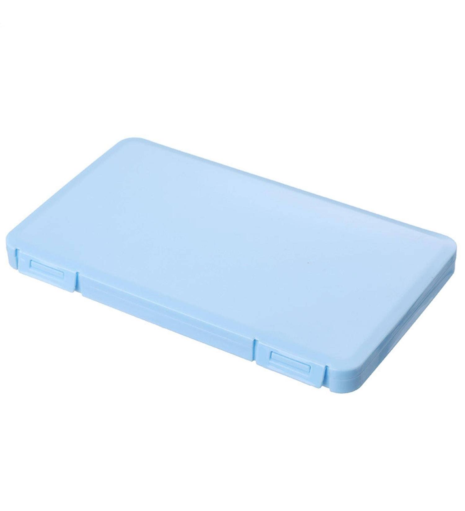 Portable dustproof and Moisture Resistant Plastic Portable Disposable mask Storage Box Blue19*11*1.2cm - Buy Online on SooperMarket.com