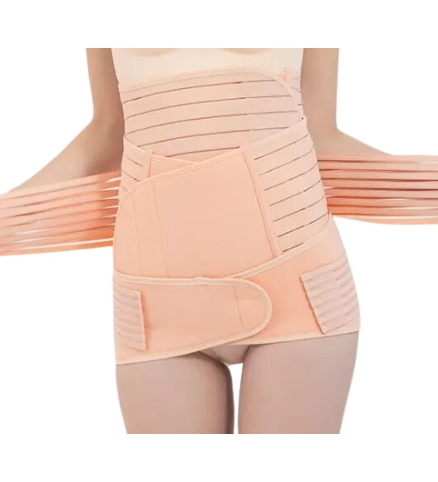 BIONICORE 3-in-1 Postpartum Belly Band Wrap | Abdominal Binder Support Belt | Pregnancy Recovery C-Section Body Shaper (Pink M) - Buy Online on SooperMarket.com