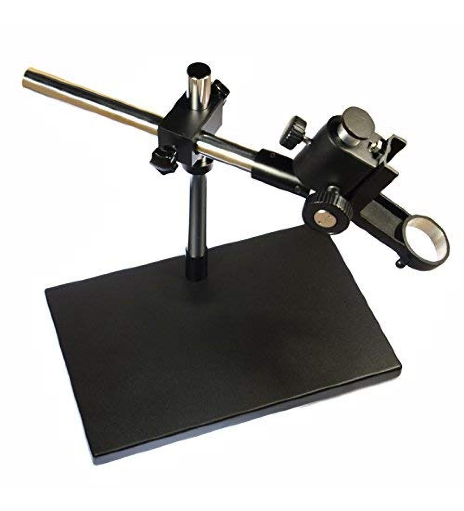 HAYEAR Heavy Boom Stereo Metal Table Stand for Industrial Microscope - Universal Large Platform, 50MM Lens Holder Ring Support, 3D Mode Adjust - Buy Online on SooperMarket.com