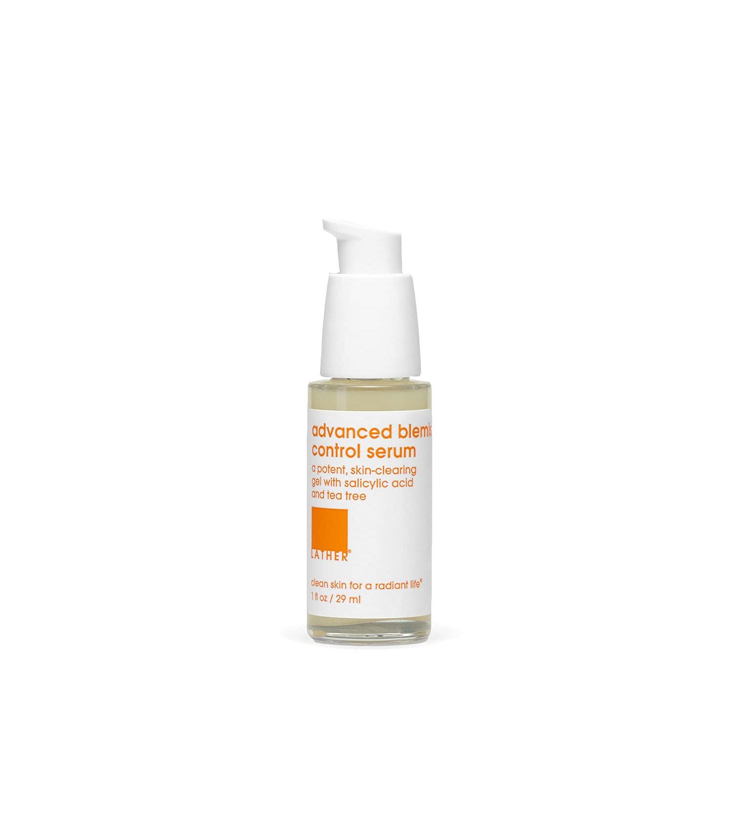 LATHER AHA + BHA Exfoliating Serum - Salicylic Acid & Lactic Acid for Oily Acne-Prone Skin - Oil-Free Facial Treatment - 1 Fl Oz - Buy Online on SooperMarket.com