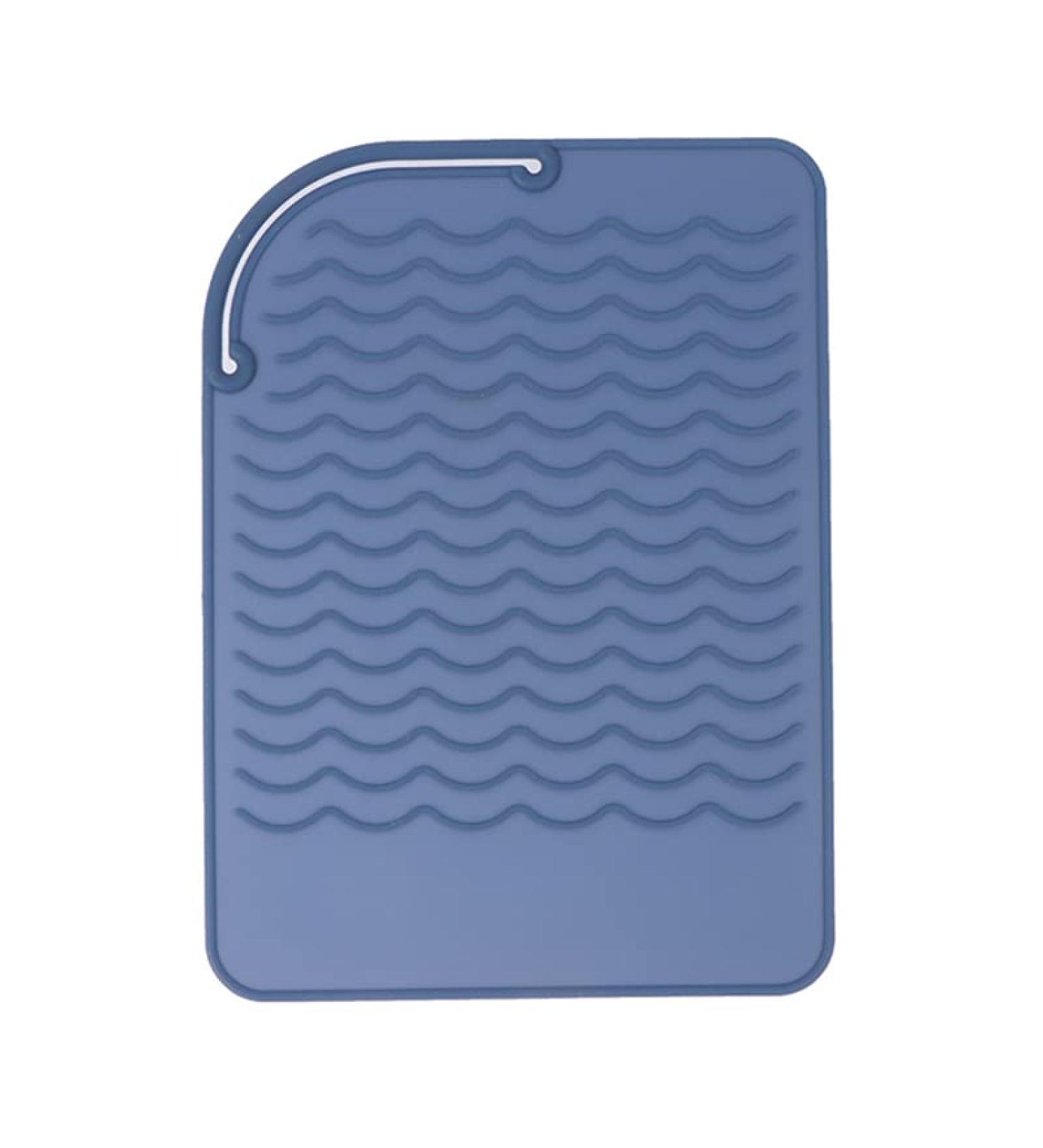 Silicone Hair Iron Mat Professional Heat Resistant Mat For Flat Iron And Curling Iron Portable Travel Silicone Hair Straightener Mat Hair Styling Tools Blue