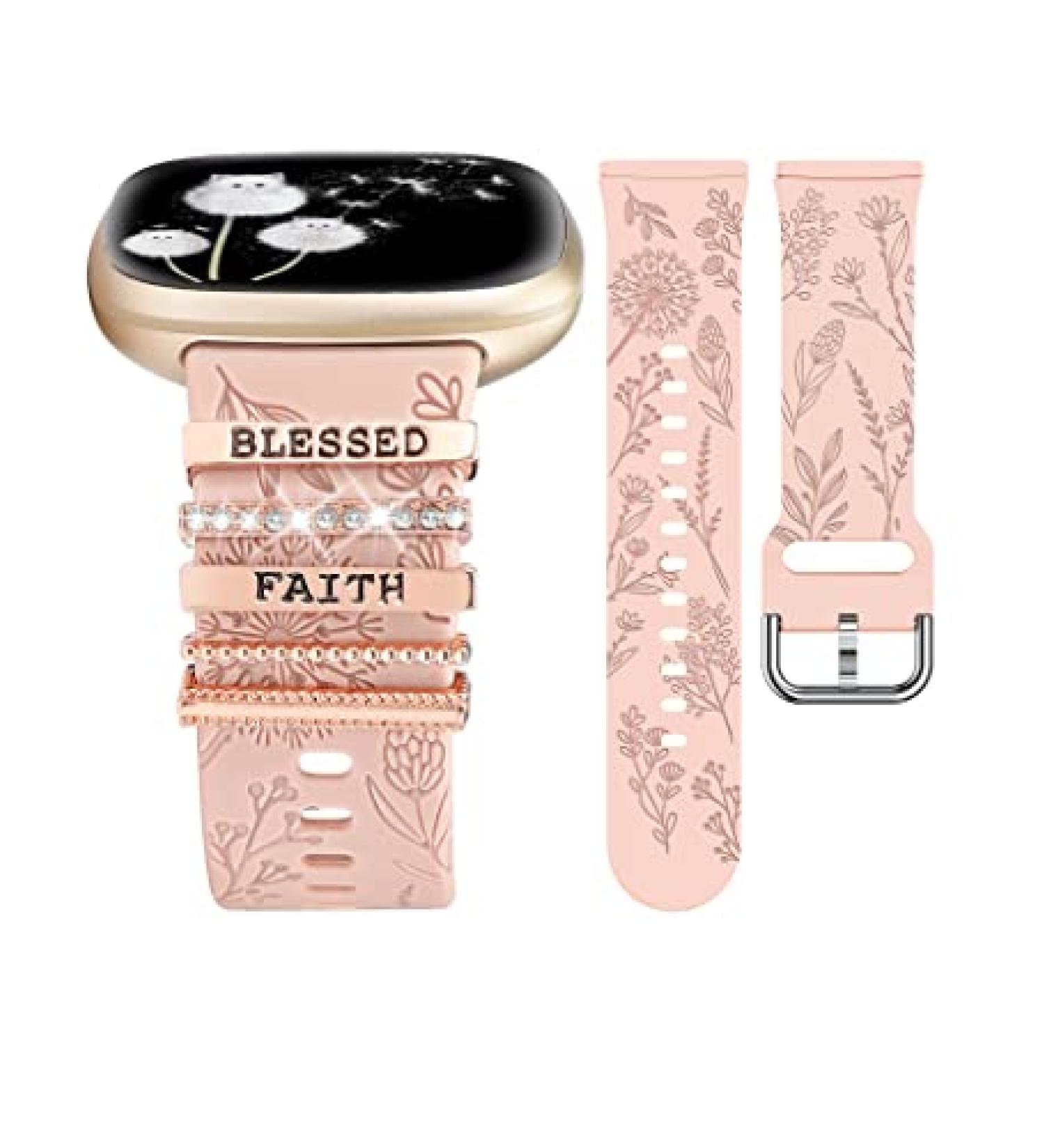 Minyee Dandelion Flower Pattern Silicone Band for Fitbit Versa 4/Sense - Cute & Stylish Women's Strap for Summer Faithful Workout - Buy Online on SooperMarket.com