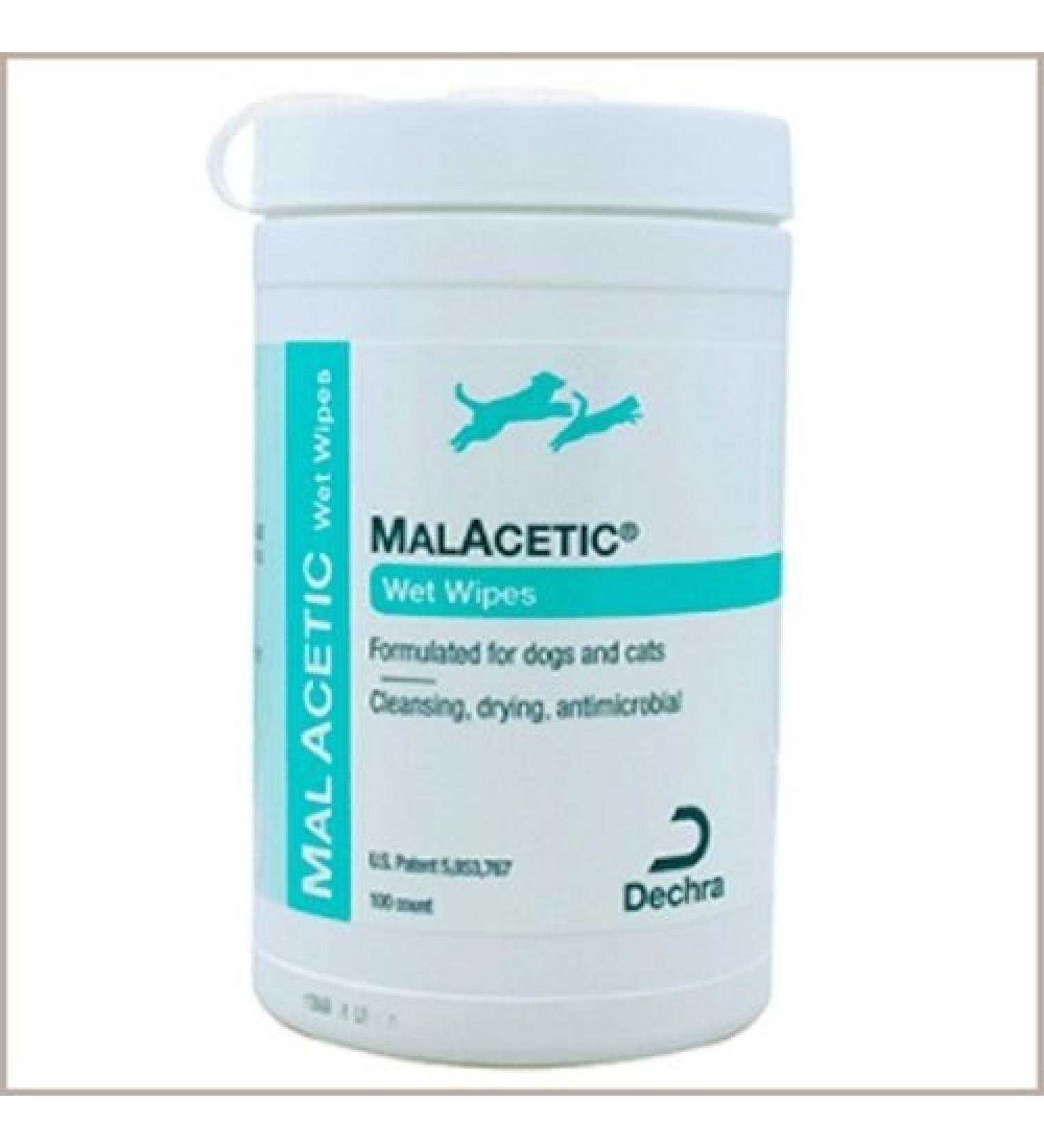 Malacetic Wet Wipes Dry Bath 5" x 7" Wipes 100ct