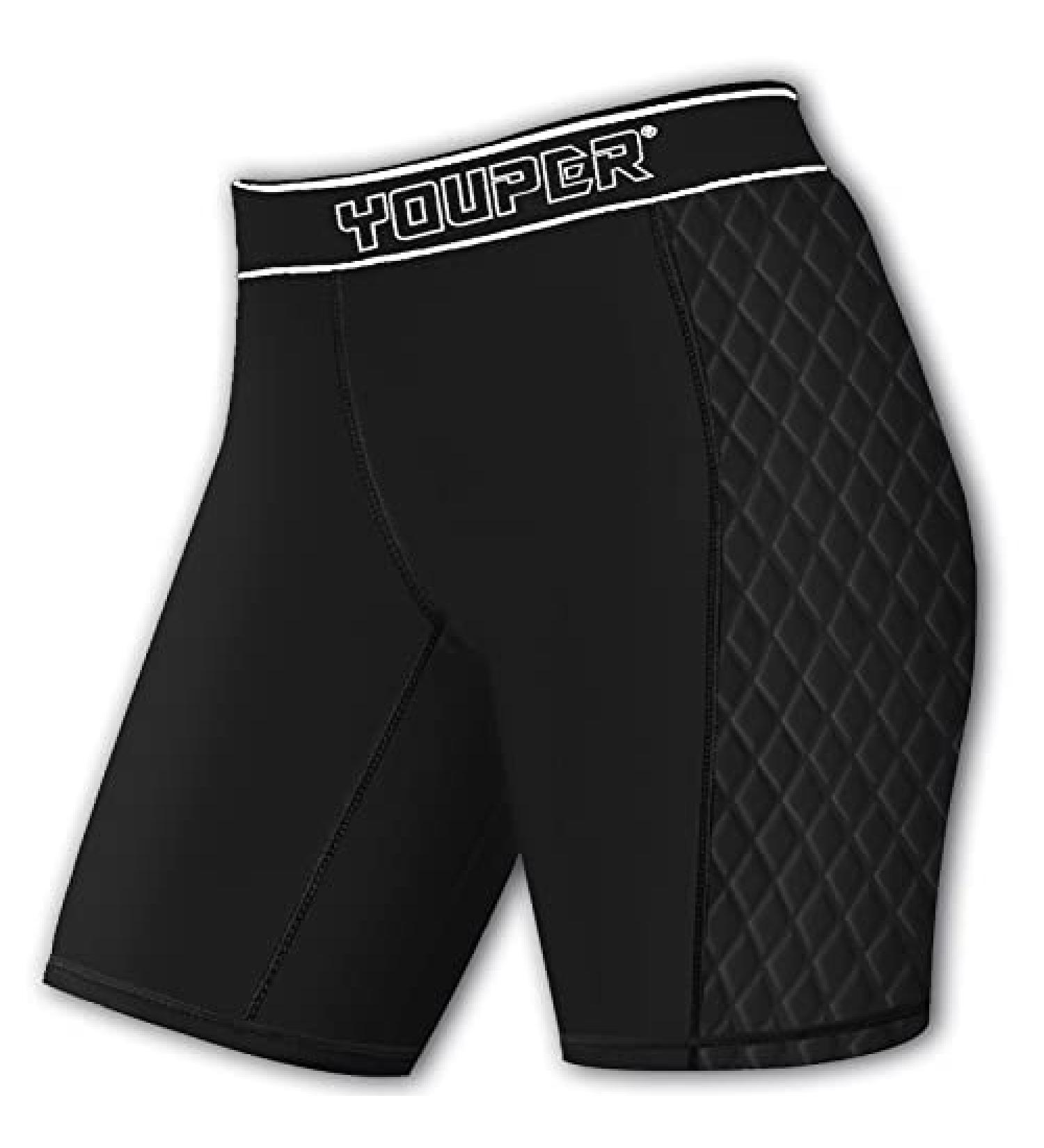 Youper Youth Girls Classic Compression Softball Sliding Shorts - Padded Sliders, Black/White (Large) - Buy Online on SooperMarket.com