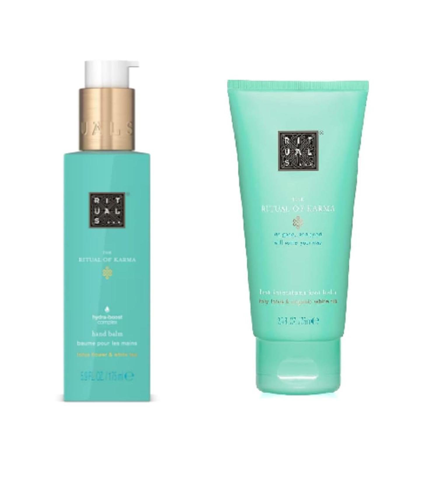 Rituals Karma nourishing with holy lotus and white tea Foot Balm 75ml Hand Balm 175ml - Buy Online on SooperMarket.com