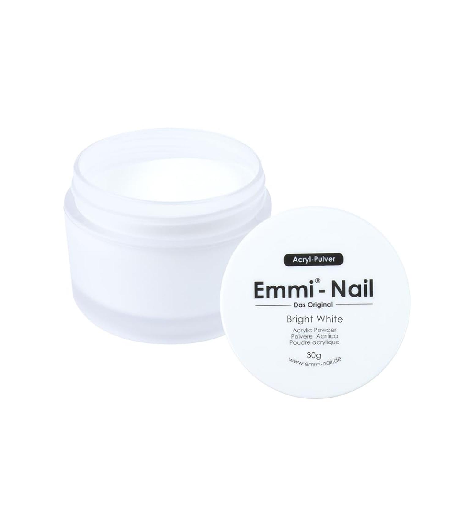 Emmi Nail acrylic powder - nail design with acrylic low odor natural look (30g bright white") 30g "bright white"