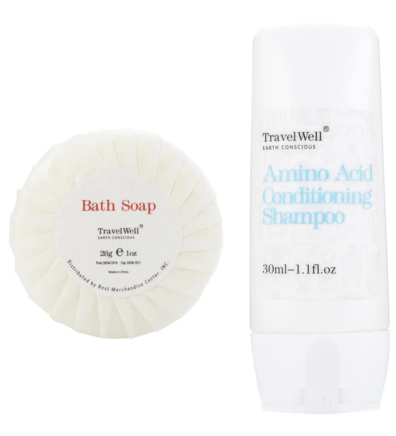 Travelwell Bulk Hotel Toiletries - 50 Individually Wrapped 30ml Shampoo & Conditioner + 50 Travel Soap Bars | Ideal for eCommerce & International Shipping - Buy Online on SooperMarket.com