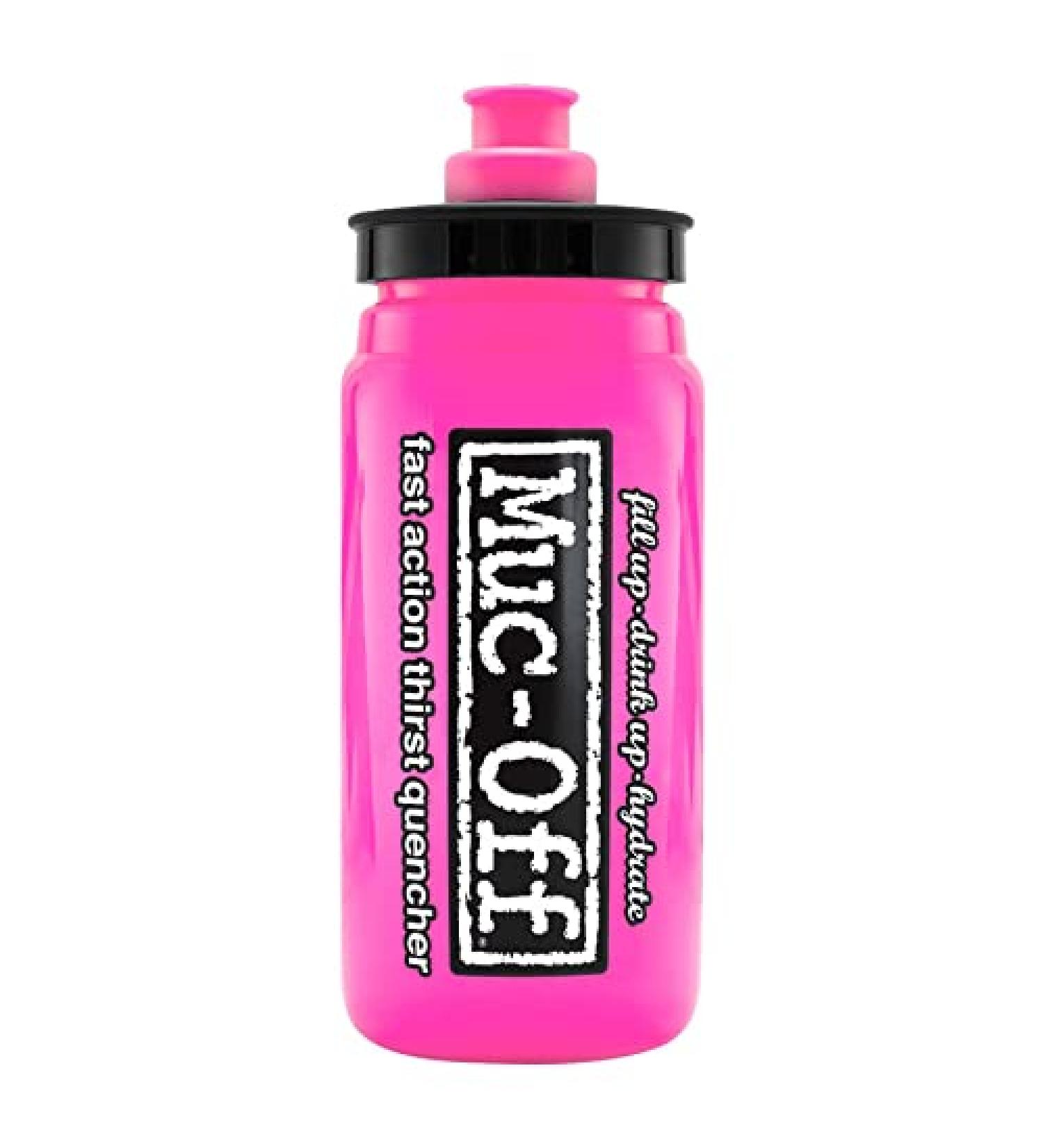 Muc-Off Elite Fly Pink Water Bottle 550ml - Lightweight BPA-Free Sports Bottle with Ergonomic Cap - 100% Recyclable Pink Bottle - Buy Online on SooperMarket.com