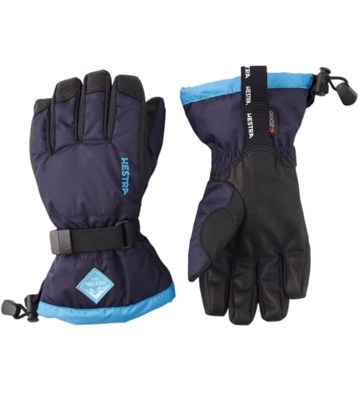 Hestra Gauntlet CZone Junior Glove | Waterproof & Insulated Kids Gloves for Winter - Dark Navy/Turquoise, Size 5 - Buy Online on SooperMarket.com